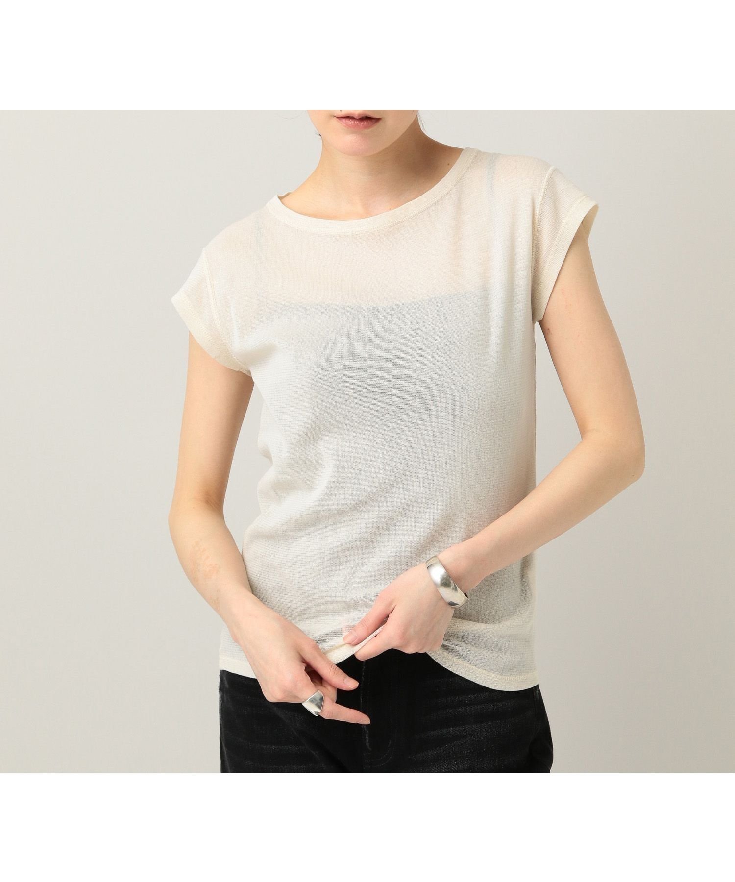 【カレンソロジー/Curensology】のコットンチュールプルオーバー インテリア・キッズ・メンズ・レディースファッション・服の通販 founy(ファニー) 　ファッション　Fashion　レディースファッション　Fashion for Women　トップス・カットソー　Cut & Sew Tops　カジュアルプルオーバー・ニットトップス　Pullovers & Knit Tops / Casual Pullovers　エレガント 上品　Elegant　カットソー　Cut and Sewn Top　シアー　Sheer, See-Through　シンプル　Simple, Minimal　ストレッチ　Stretch, Stretchy Fabric　スリーブ　Sleeve, Long Sleeve / Short Sleeve　チュール　Tulip, Tulip Motif　定番　Standard, Basic Item　フレンチ　French, French Style　ベーシック　Basic, Essential　日本製　Made In Japan　夏　Summer　アイボリー52|ID: prp329100004529204 ipo3291000000032640055