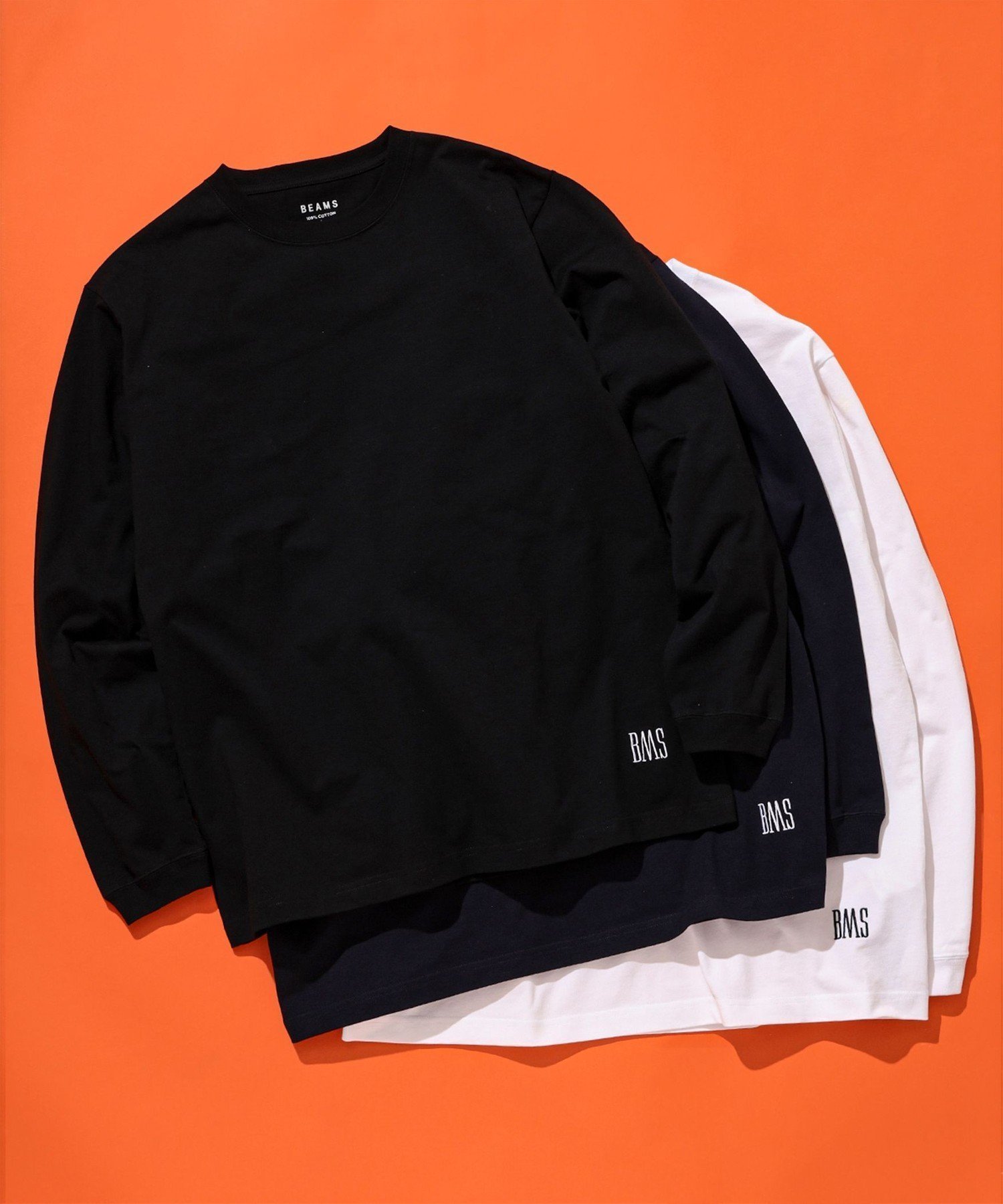 【ビームス/BEAMS / MEN】のBMSロゴ ベーシック ロングスリーブ Tシャツ 25SS インテリア・キッズ・メンズ・レディースファッション・服の通販 founy(ファニー) 　ファッション　Fashion　メンズファッション　Fashion for Men　インナー　Innerwear　スリーブ　Sleeve, Long Sleeve / Short Sleeve　フィット　Fit, Slim Fit　ベーシック　Basic, Essential　ロング　Long, Long-Length　2025年　2025　2025春夏・S/S　Spring/Summer 2025 SS25　BLACK|ID: prp329100004529224 ipo3291000000033403547