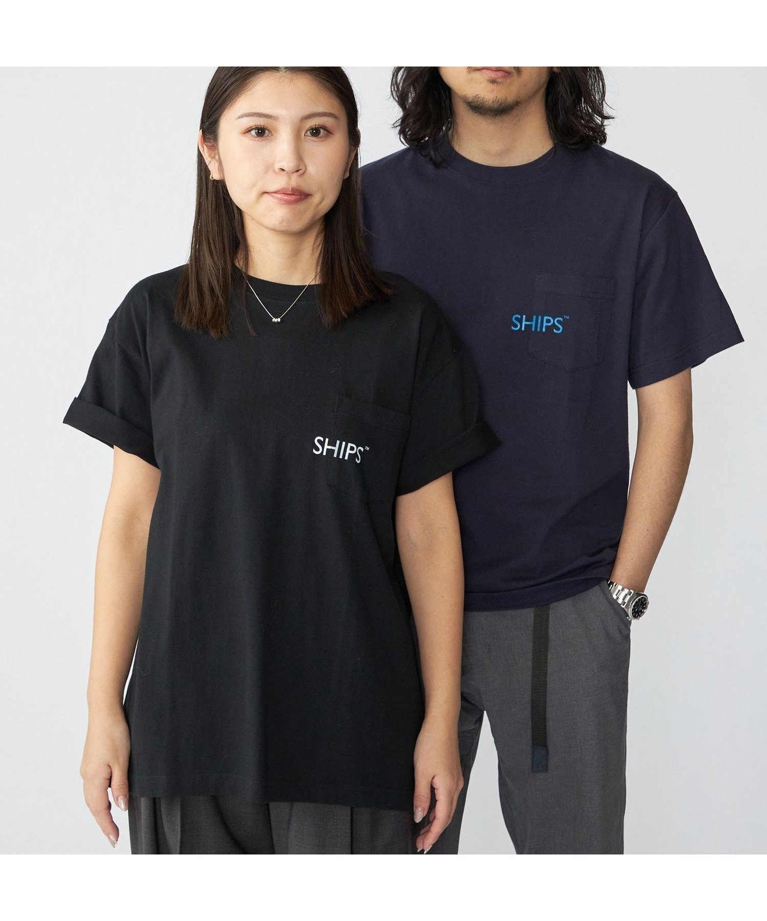【シップス フォー ウィメン/SHIPS】の【WEB限定】SHIPS SHIPSロゴ プリント ポケット Tシャツ インテリア・キッズ・メンズ・レディースファッション・服の通販 founy(ファニー) 　ファッション　Fashion　レディースファッション　Fashion for Women　トップス・カットソー　Cut & Sew Tops　シャツ・ブラウス・オフィスカジュアル　Elegant Blouses & Button-Ups　ロングTシャツ・Tシャツ　Longline T-Shirts & Tees　おすすめ　Recommended / Our Picks　プリント　Print, Printed Pattern　ポケット　Pocket, Pocket Detail　定番　Standard, Basic Item　ブラック|ID: prp329100004529239 ipo3291000000032024098