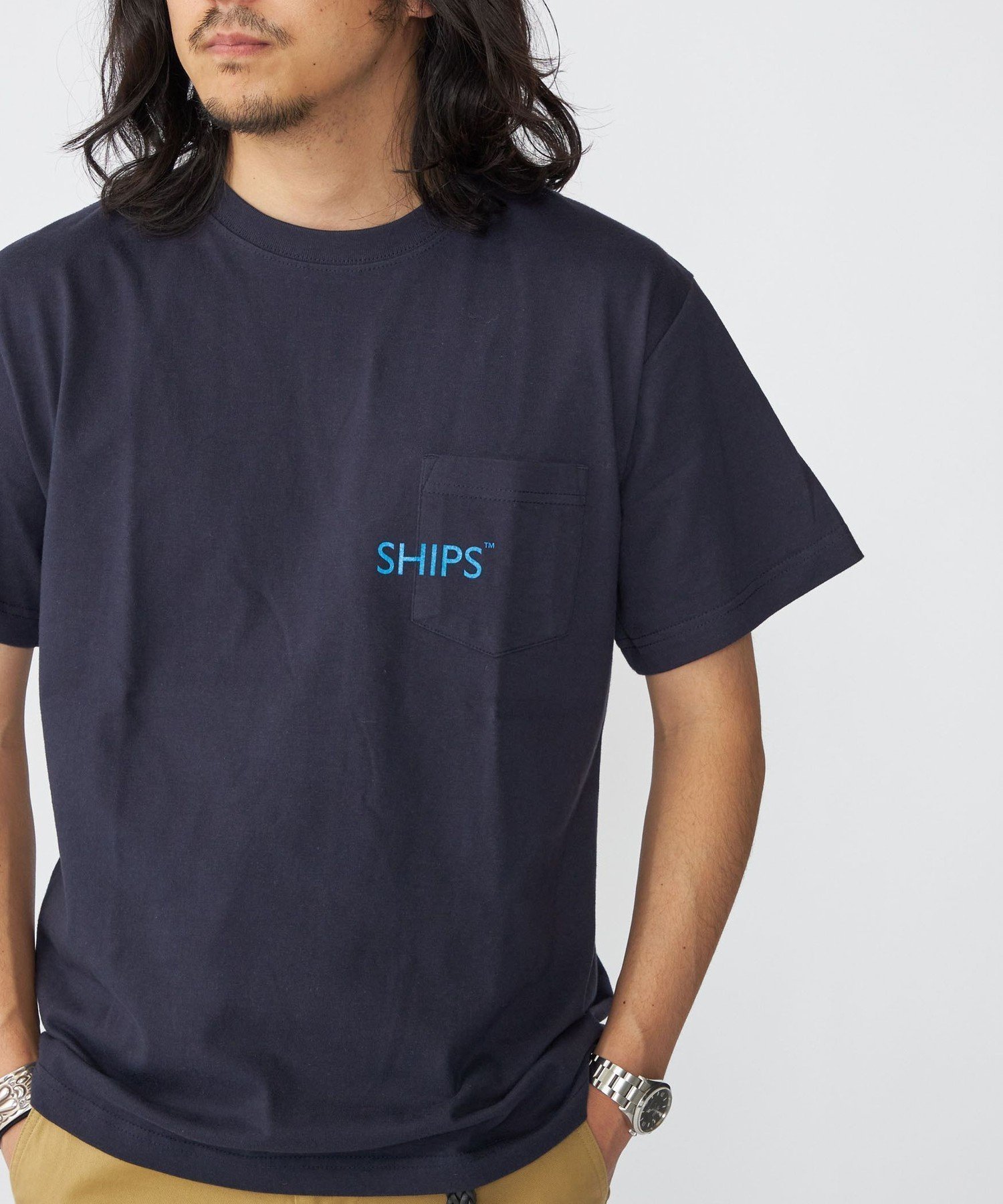 【シップス フォー ウィメン/SHIPS】の【WEB限定】SHIPS SHIPSロゴ プリント ポケット Tシャツ インテリア・キッズ・メンズ・レディースファッション・服の通販 founy(ファニー) 　ファッション　Fashion　レディースファッション　Fashion for Women　トップス・カットソー　Cut & Sew Tops　シャツ・ブラウス・オフィスカジュアル　Elegant Blouses & Button-Ups　ロングTシャツ・Tシャツ　Longline T-Shirts & Tees　おすすめ　Recommended / Our Picks　プリント　Print, Printed Pattern　ポケット　Pocket, Pocket Detail　定番　Standard, Basic Item　ネイビー|ID: prp329100004529239 ipo3291000000032024099