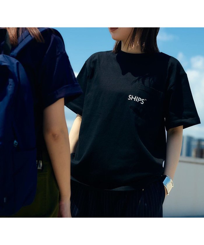 【シップス フォー ウィメン/SHIPS】の【WEB限定】SHIPS SHIPSロゴ プリント ポケット Tシャツ インテリア・キッズ・メンズ・レディースファッション・服の通販 founy(ファニー) https://founy.com/ ファッション Fashion レディースファッション Fashion for Women トップス・カットソー Cut & Sew Tops シャツ・ブラウス・オフィスカジュアル Elegant Blouses & Button-Ups ロングTシャツ・Tシャツ Longline T-Shirts & Tees おすすめ Recommended / Our Picks プリント Print, Printed Pattern ポケット Pocket, Pocket Detail 定番 Standard, Basic Item |ID: prp329100004529239 ipo3291000000032178531