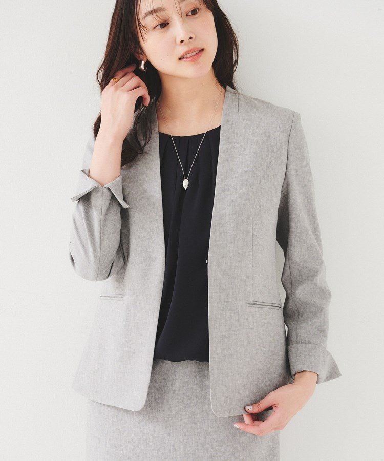 【アンタイトル/UNTITLED】の【セットアップ可能】リネンライク カラーレスジャケット 人気、トレンドファッション・服の通販 founy(ファニー) 　ファッション　Fashion　レディースファッション　Ladies' Fashion Online　アウター　Coat Outerwear　ジャケット　Jackets　おすすめ　Recommend　シェイプ　Shape　ジャケット　Jacket　スリット　Slit　セットアップ　Set Up　ビジネス 仕事 通勤　Business　フロント　Front　ポケット　Pocket　夏　Summer　 other-1|ID: prp329100004529248 ipo3291000000032609538