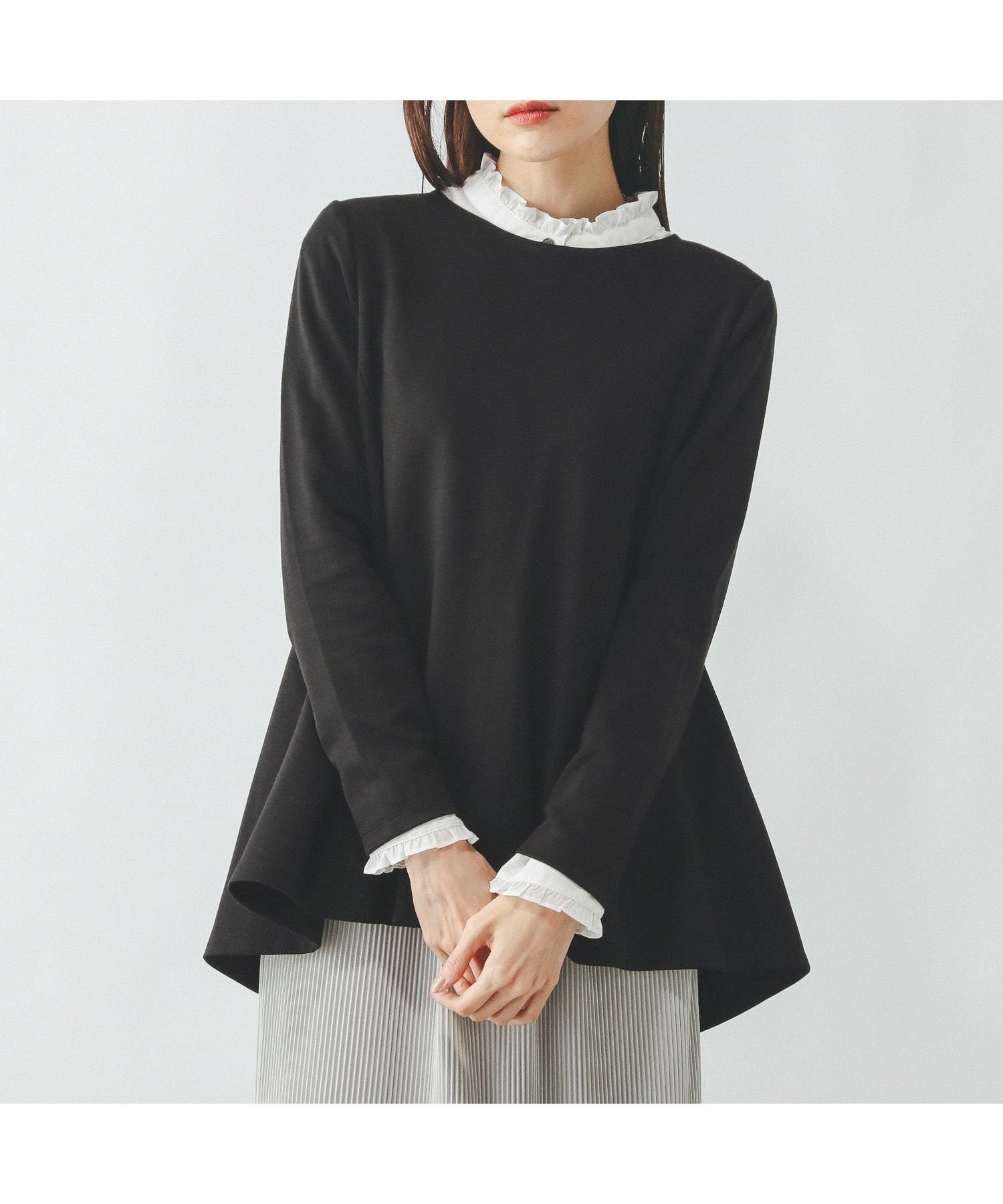 【グローバルワーク/GLOBAL WORK】のなめらかタッチテントライン長袖/289391 人気、トレンドファッション・服の通販 founy(ファニー) 　ファッション　Fashion　レディースファッション　WOMEN　トップス・カットソー　Tops/Tshirt　なめらか　Smooth　カットソー　Cut And Sew　スリム　Slim　タイトスカート　Tight Skirt　トレンド　Trend　ハーフ　Half　バランス　Balance　フォルム　Form　切替　Switching　長袖　Long Sleeve　 other-1|ID: prp329100004529266 ipo3291000000032292554