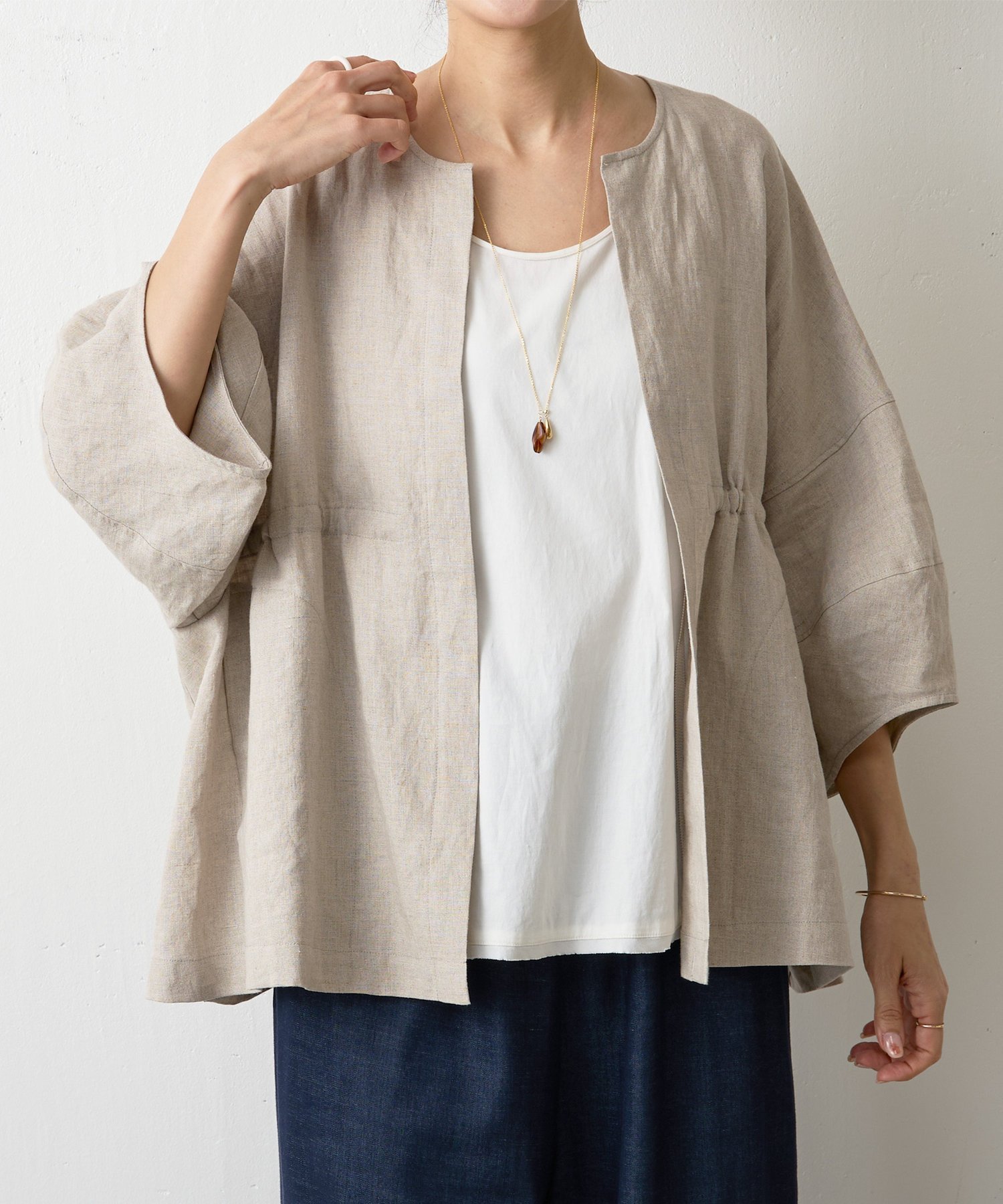 【その他のブランド/Other】のリネン羽織 インテリア・キッズ・メンズ・レディースファッション・服の通販 founy(ファニー) 　ファッション　Fashion　レディースファッション　Fashion for Women　おすすめ　Recommended / Our Picks　カーディガン　Cardigan, Knitwear　ギャザー　Gathered, Ruffled　ジャケット　Jacket, Outerwear　スリーブ　Sleeve, Long Sleeve / Short Sleeve　タンク　Tank Top, Sleeveless Top　バランス　Balance, Style Balance　リネン　Linen, Linen Fabric　リラックス　Relax, Relaxed Fit　夏　Summer　羽織　Haori, Light Jacket　ベージュ|ID: prp329100004529271 ipo3291000000032646975