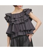 【カレンソロジー/Curensology】のポプリンラッフルブラウス チャコール18|ID: prp329100004529273 ipo3291000000032024238