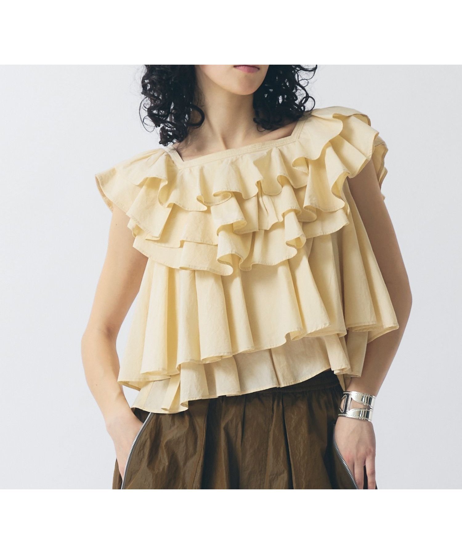 【カレンソロジー/Curensology】のポプリンラッフルブラウス 人気、トレンドファッション・服の通販 founy(ファニー) 　ファッション　Fashion　レディースファッション　Fashion for Women　トップス・カットソー　Cut & Sew Tops　シャツ・ブラウス・オフィスカジュアル　Elegant Blouses & Button-Ups　インド　Indian Textile　エレガント 上品　Elegant　ショート　Short, Short Length　バランス　Balance, Style Balance　フリル　Frill, Ruffle　ボトム　Bottoms, Lower Wear　 other-1|ID: prp329100004529273 ipo3291000000032666686
