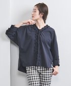【ユナイテッドアローズ/UNITED ARROWS】のタック フリルVネック シャツ NAVY|ID: prp329100004529301 ipo3291000000033579174