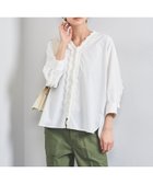【ユナイテッドアローズ/UNITED ARROWS】のタック フリルVネック シャツ OFF WHITE|ID: prp329100004529301 ipo3291000000033579177