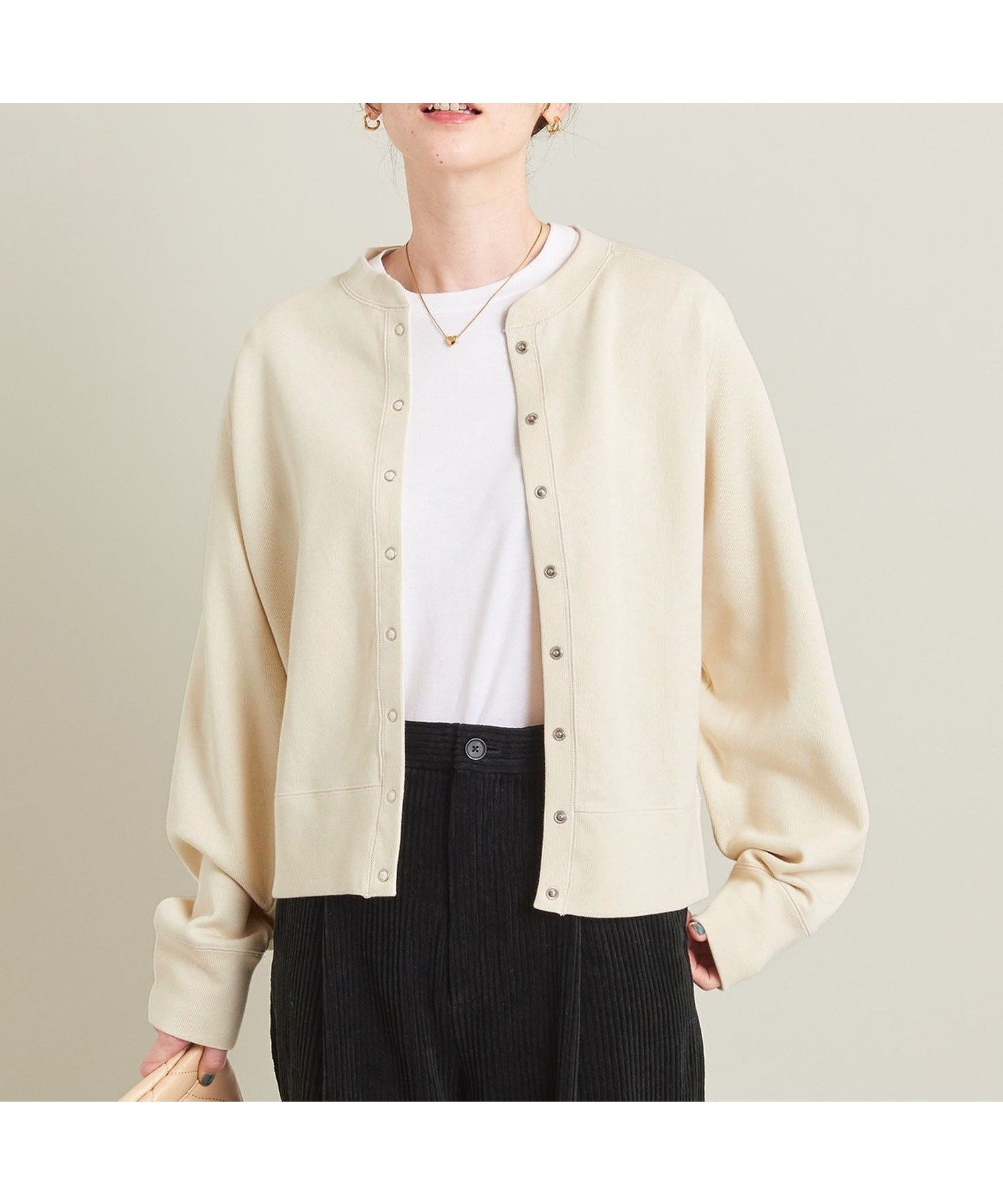 【ビューティ&ユース ユナイテッドアローズ/BEAUTY&YOUTH / UNITED ARROWS】のダブルフェイス リングボタンカーディガン -ウォッシャブル- インテリア・キッズ・メンズ・レディースファッション・服の通販 founy(ファニー) 　ファッション　Fashion　レディースファッション　WOMEN　トップス・カットソー　Tops/Tshirt　カーディガン　Cardigans　ウォッシャブル　Washable　カットソー　Cut And Sew　ダブル　Double　定番　Standard　人気　Popularity　フェイス　Face　フロント　Front　プリント　Print　ベーシック　Basic　ボーダー　Border　羽織　Haori　ロング　Long　OFF WHITE|ID: prp329100004529310 ipo3291000000032381076