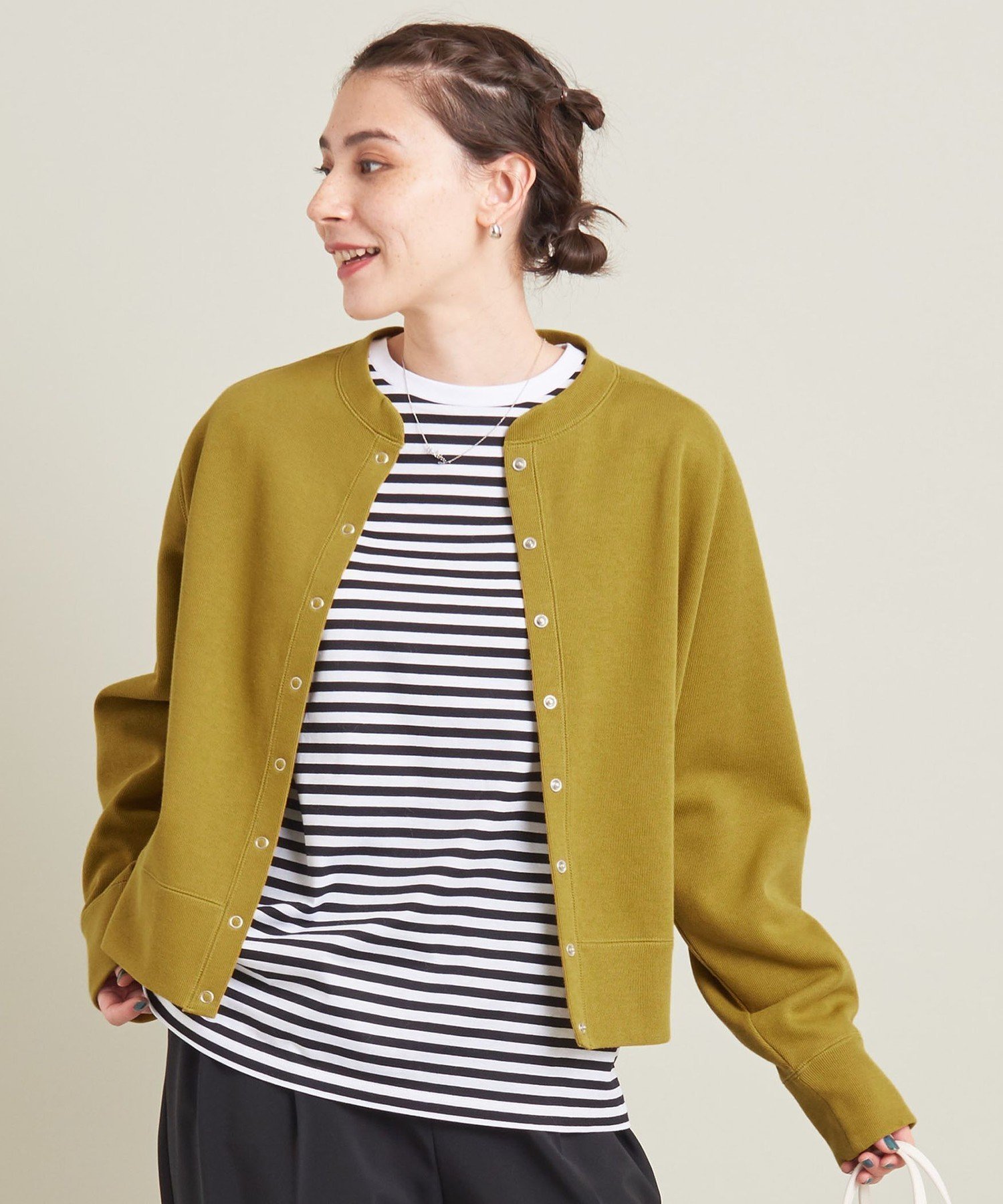 【ビューティ&ユース ユナイテッドアローズ/BEAUTY&YOUTH / UNITED ARROWS】のダブルフェイス リングボタンカーディガン -ウォッシャブル- インテリア・キッズ・メンズ・レディースファッション・服の通販 founy(ファニー) 　ファッション　Fashion　レディースファッション　WOMEN　トップス・カットソー　Tops/Tshirt　カーディガン　Cardigans　ウォッシャブル　Washable　カットソー　Cut And Sew　ダブル　Double　定番　Standard　人気　Popularity　フェイス　Face　フロント　Front　プリント　Print　ベーシック　Basic　ボーダー　Border　羽織　Haori　ロング　Long　YELLOW|ID: prp329100004529310 ipo3291000000032381087