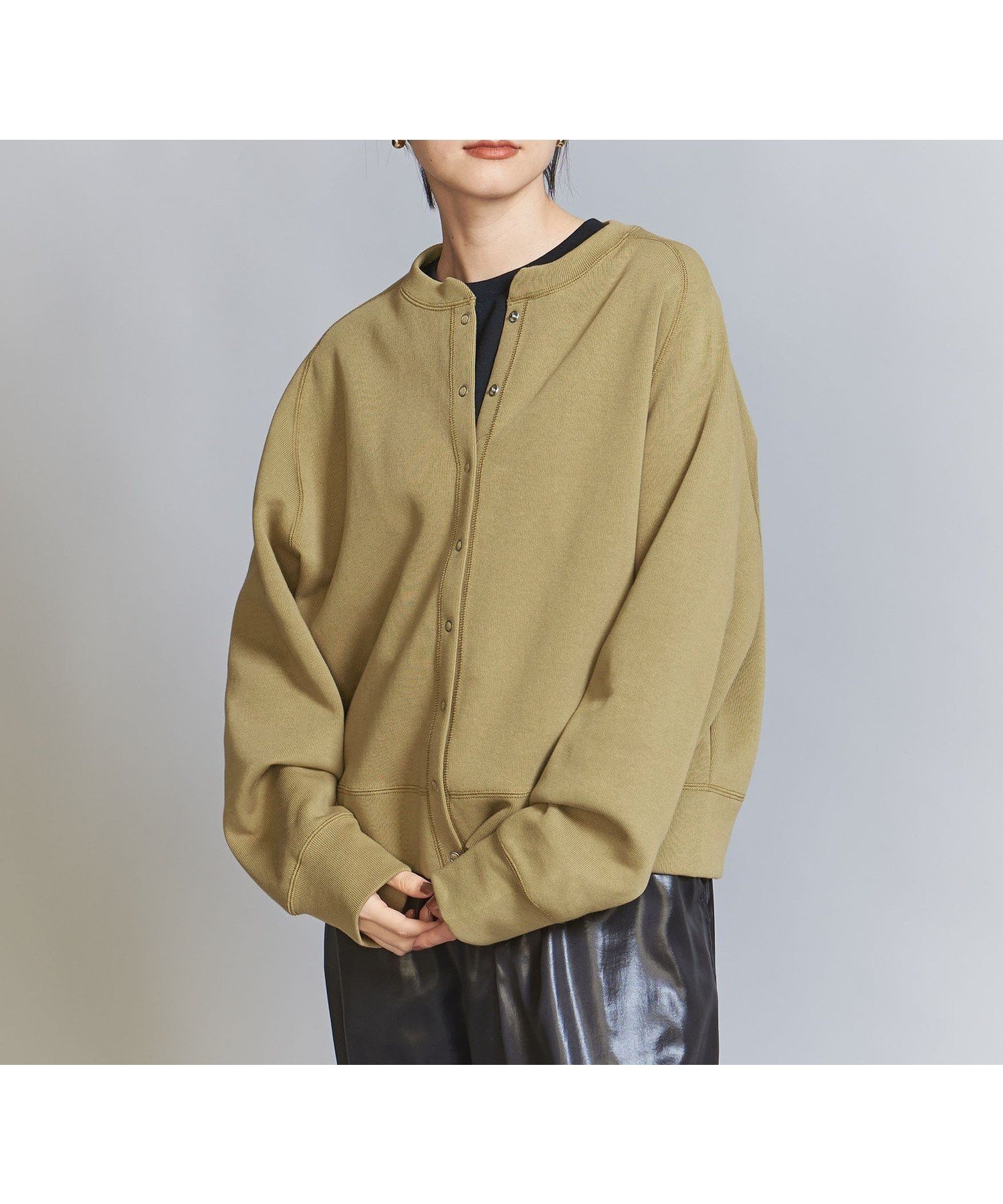 【ビューティ&ユース ユナイテッドアローズ/BEAUTY&YOUTH / UNITED ARROWS】のダブルフェイス リングボタンカーディガン -ウォッシャブル- インテリア・キッズ・メンズ・レディースファッション・服の通販 founy(ファニー) 　ファッション　Fashion　レディースファッション　WOMEN　トップス・カットソー　Tops/Tshirt　カーディガン　Cardigans　ウォッシャブル　Washable　カットソー　Cut And Sew　ダブル　Double　定番　Standard　人気　Popularity　フェイス　Face　フロント　Front　プリント　Print　ベーシック　Basic　ボーダー　Border　羽織　Haori　ロング　Long　OLIVE|ID: prp329100004529310 ipo3291000000032381092