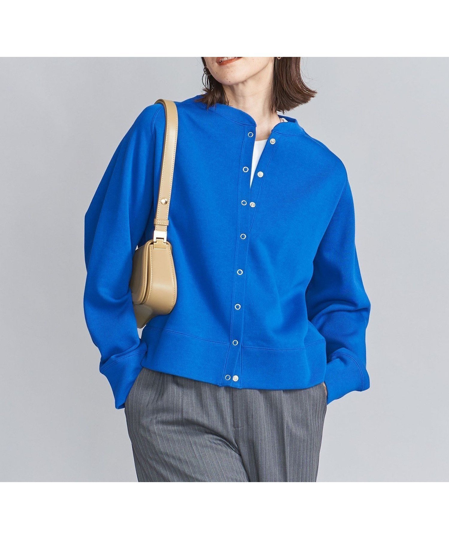 【ビューティ&ユース ユナイテッドアローズ/BEAUTY&YOUTH / UNITED ARROWS】のダブルフェイス リングボタンカーディガン -ウォッシャブル- インテリア・キッズ・メンズ・レディースファッション・服の通販 founy(ファニー) 　ファッション　Fashion　レディースファッション　WOMEN　トップス・カットソー　Tops/Tshirt　カーディガン　Cardigans　ウォッシャブル　Washable　カットソー　Cut And Sew　ダブル　Double　定番　Standard　人気　Popularity　フェイス　Face　フロント　Front　プリント　Print　ベーシック　Basic　ボーダー　Border　羽織　Haori　ロング　Long　COBALT|ID: prp329100004529310 ipo3291000000032381094