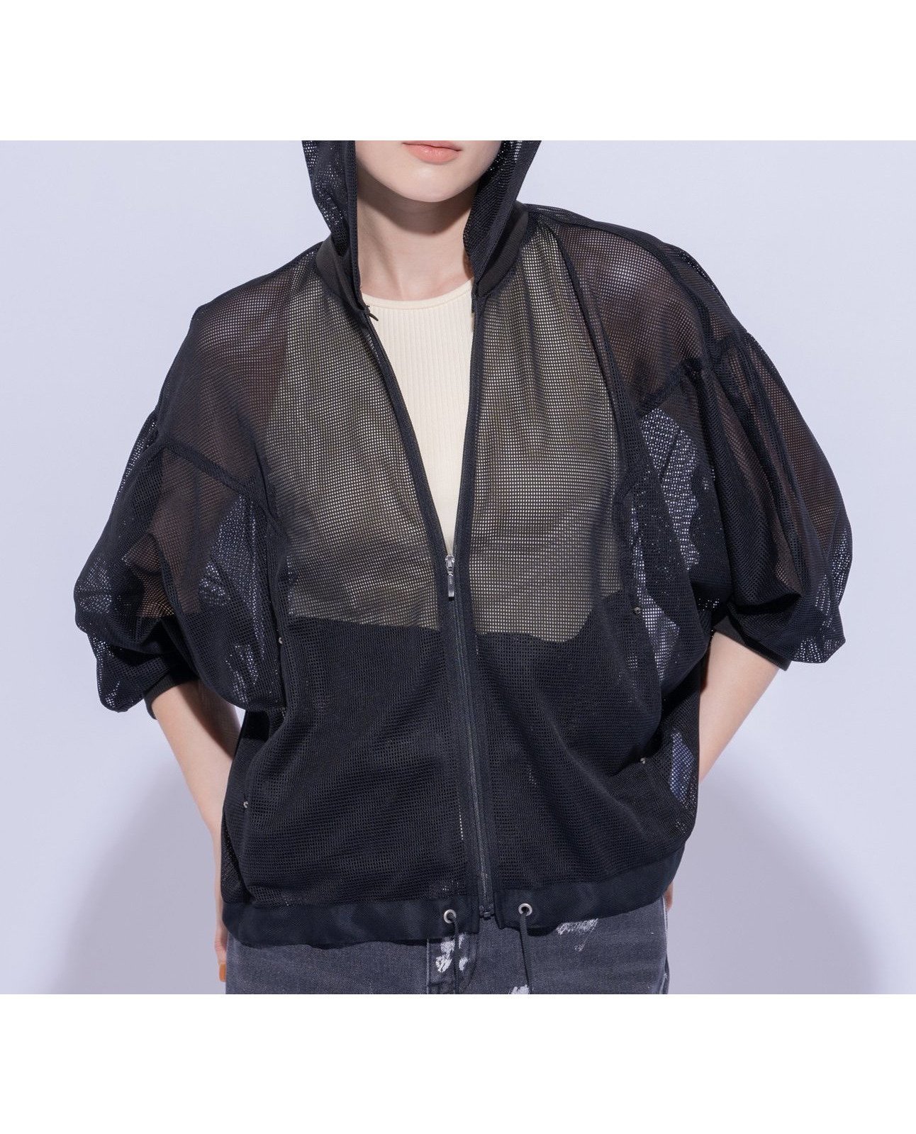 【その他のブランド/Other】のリブ使いメッシュブルゾン インテリア・キッズ・メンズ・レディースファッション・服の通販 founy(ファニー) 　ファッション　Fashion　レディースファッション　WOMEN　アウター　Coat Outerwear　ブルゾン　Blouson/Jackets　ブルゾン　Blouson　メッシュ　Mesh　ブラック|ID: prp329100004529320 ipo3291000000032024435