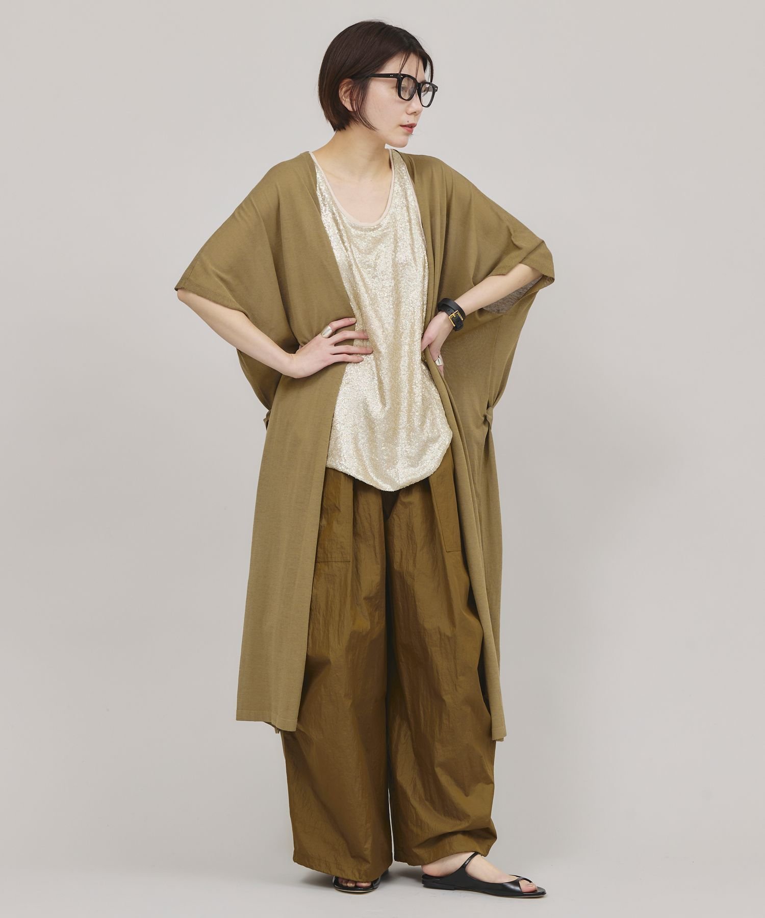 【カレンソロジー/Curensology】のシアーロングニットカーディガン インテリア・キッズ・メンズ・レディースファッション・服の通販 founy(ファニー) 　ファッション　Fashion　レディースファッション　WOMEN　トップス・カットソー　Tops/Tshirt　ニット　Knit Tops　カーディガン　Cardigans　アクセサリー　Accessories　エレガント 上品　Elegant　カーディガン　Cardigan　ガウン　Gown　キャミソール　Camisole　タンク　Tank　ミックス　Mix　おすすめ　Recommend　カーキ78|ID: prp329100004529321 ipo3291000000032291083