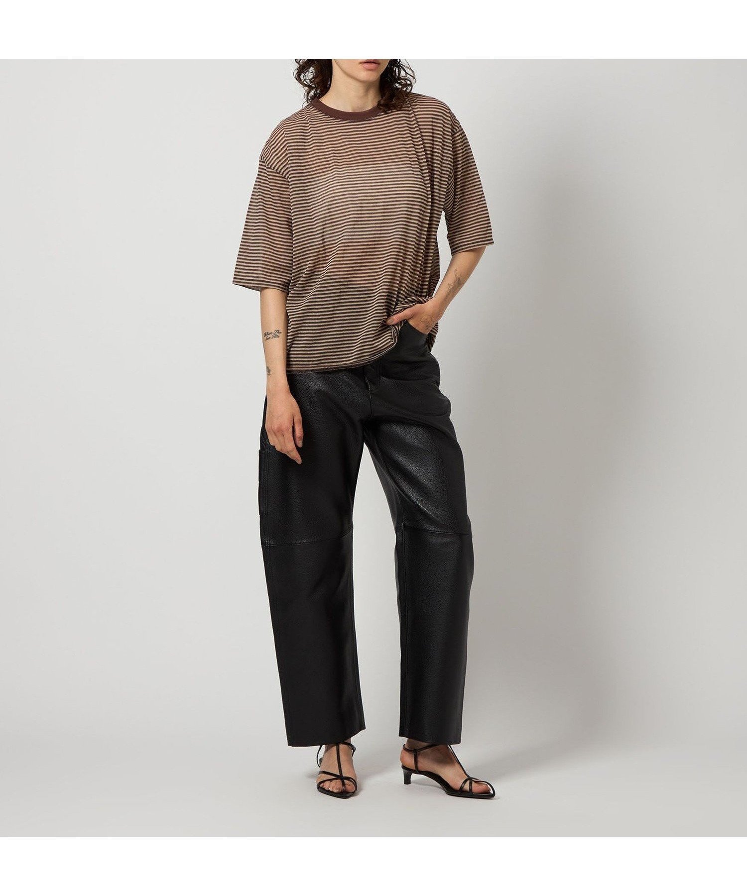 【ビューティ&ユース ユナイテッドアローズ/BEAUTY&YOUTH / UNITED ARROWS】の6(ROKU) コットンナイロン シアーボーダーTシャツ インテリア・キッズ・メンズ・レディースファッション・服の通販 founy(ファニー) 　ファッション　Fashion　レディースファッション　WOMEN　トップス・カットソー　Tops/Tshirt　シャツ/ブラウス　Shirts/Blouses　ロング / Tシャツ　T-Shirts　インナー　Inner　シアー　Sheer　ボーダー　Border　BEIGE|ID: prp329100004529328 ipo3291000000032469177