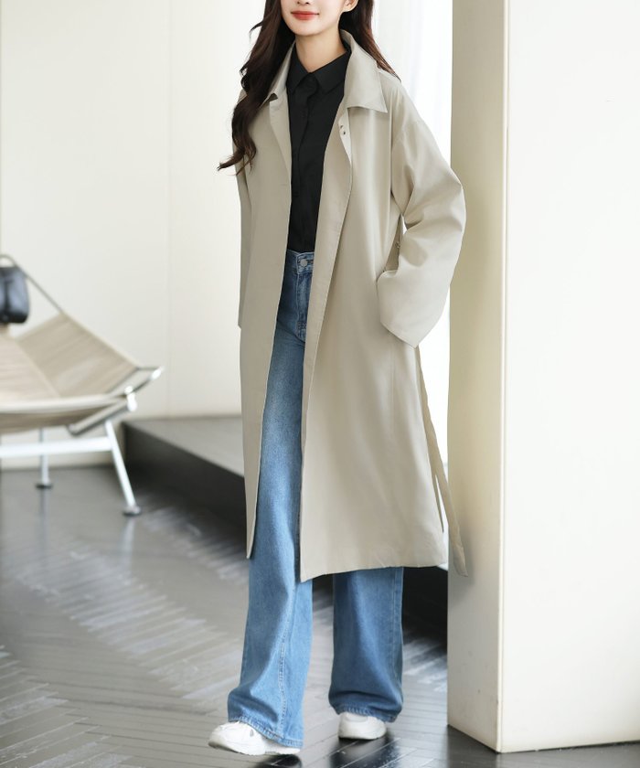 【アミュレット/Amulet】の【Amulet】ステンカラーロングコート インテリア・キッズ・メンズ・レディースファッション・服の通販 founy(ファニー) https://founy.com/ ファッション Fashion レディースファッション WOMEN アウター Coat Outerwear コート Coats シンプル Simple チェック Check ベーシック Basic |ID: prp329100004529340 ipo3291000000032024508