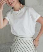 【ラブティックボンボン/La boutique BonBon】の【名品・二の腕すっきり見え】ターンバックスリーブカットソー 人気、トレンドファッション・服の通販 founy(ファニー) ファッション Fashion レディースファッション Ladies' Fashion Online トップス・カットソー Tops/Tshirt カットソー Cut and Sewn おすすめ Recommend インナー Inner カットソー Cut And Sew ショルダー Shoulder シルケット Mercerization ドロップ Drop ボトム Bottom thumbnail オフホワイト|ID: prp329100004529341 ipo3291000000032680493