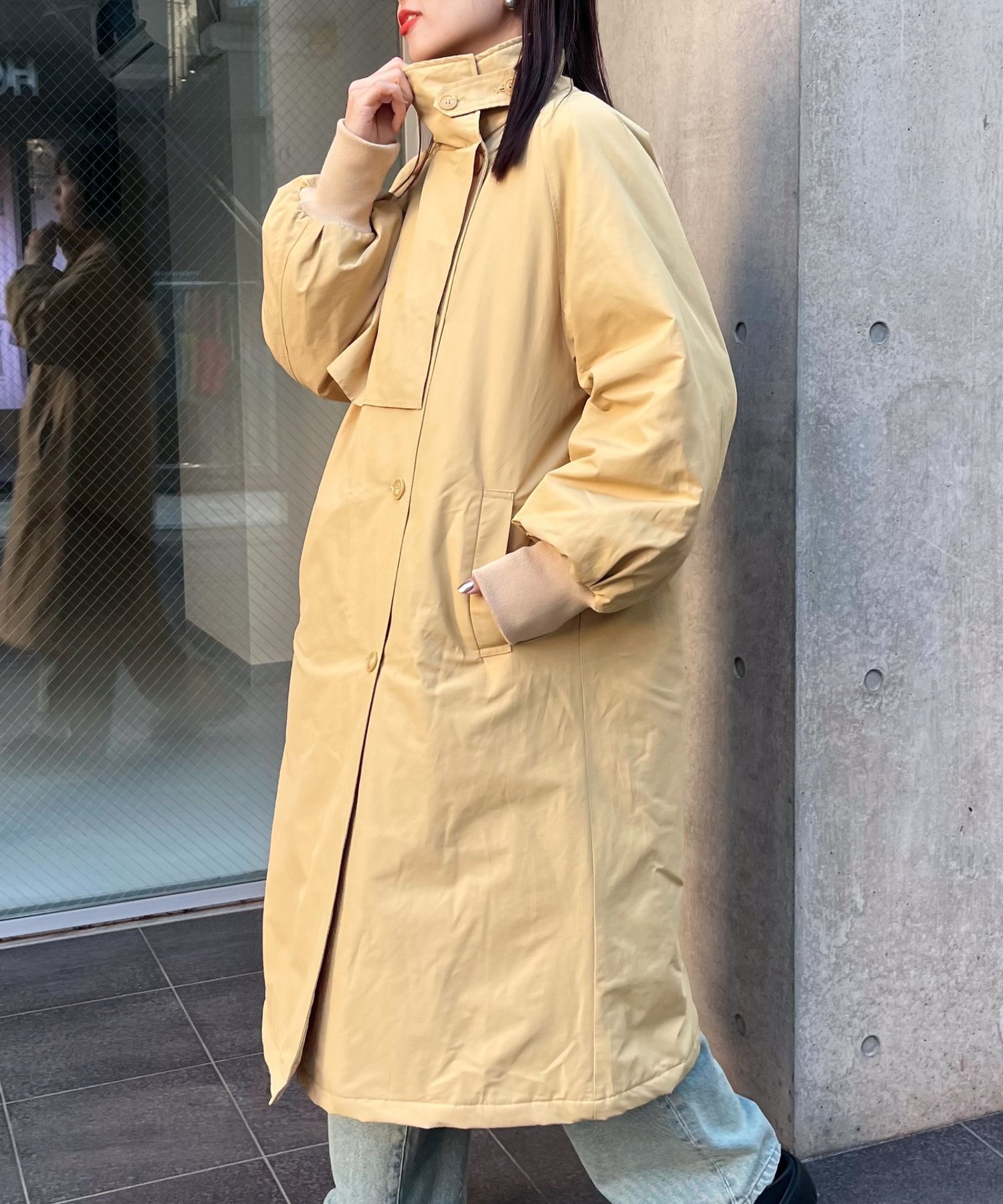 【チャオパニックティピー/CIAOPANIC TYPY】の2WAYスタンドカラーボリュームスリーブロングコート インテリア・キッズ・メンズ・レディースファッション・服の通販 founy(ファニー) 　ファッション　Fashion　レディースファッション　WOMEN　アウター　Coat Outerwear　コート　Coats　インナー　Inner　キルト　Quilt　スタンド　Stand　スリーブ　Sleeve　トレンド　Trend　ハイネック　High Neck　パーカー　Hoodie　マニッシュ　Mannish　ロング　Long　ワイド　Wide　おすすめ　Recommend　ベージュ|ID: prp329100004529345 ipo3291000000032024538