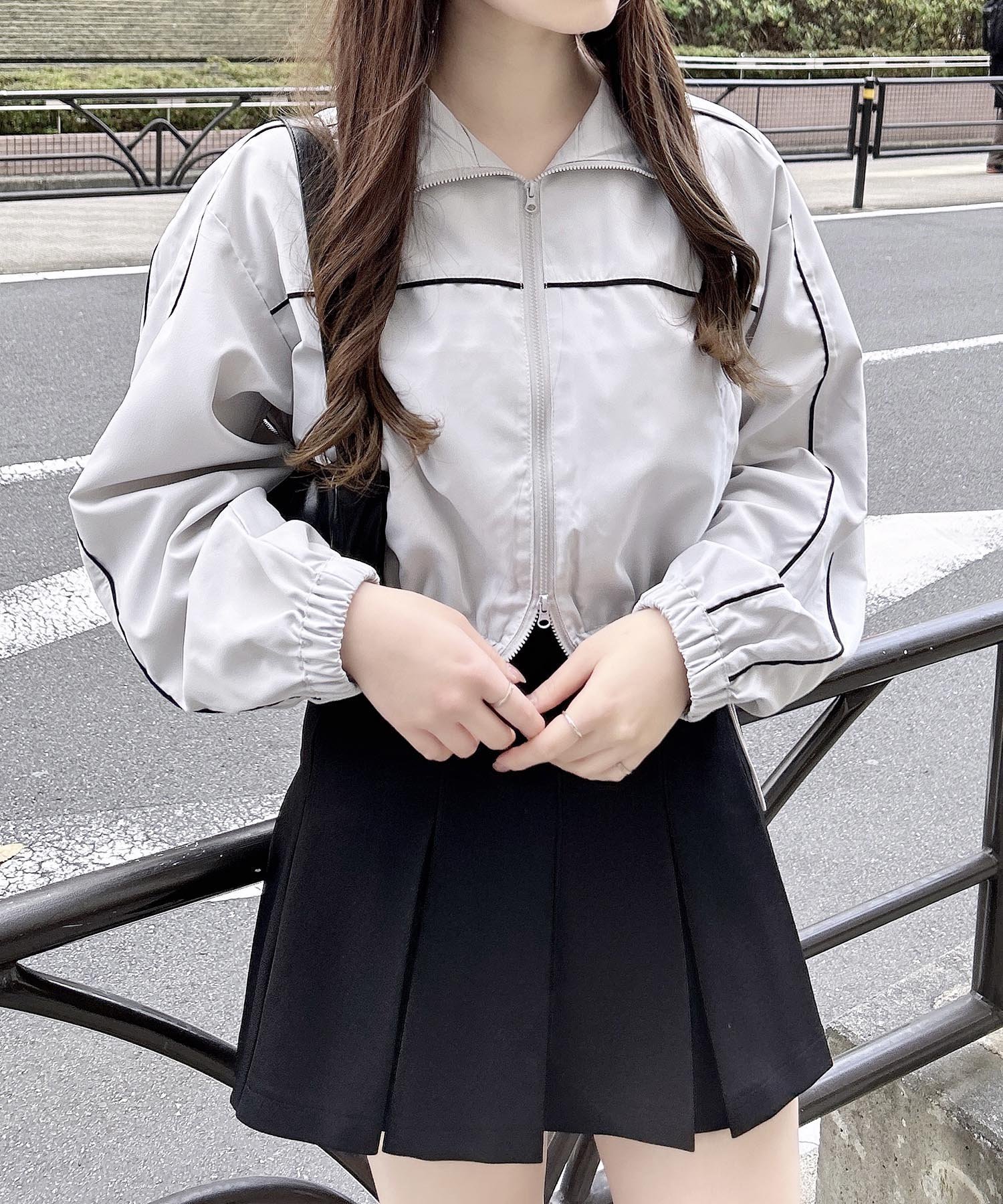 【イング/INGNI】のINGNI/配色パイピングブルゾン インテリア・キッズ・メンズ・レディースファッション・服の通販 founy(ファニー) 　ファッション　Fashion　レディースファッション　WOMEN　アウター　Coat Outerwear　ブルゾン　Blouson/Jackets　コンパクト　Compact　ショート　Short　スポーツ　Sports　スマホ　Smartphone　パイピング　Piping　フレア　Flare　ブルゾン　Blouson　ポケット　Pocket　羽織　Haori　おすすめ　Recommend　ライトグレー|ID: prp329100004529350 ipo3291000000032084768