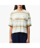【ラコステ/LACOSTE】のオーバーサイズ レーヨン クロップド丈 ミックスボーダー半袖Tシャツ 人気、トレンドファッション・服の通販 founy(ファニー) ファッション Fashion レディースファッション WOMEN トップス・カットソー Tops/Tshirt シャツ/ブラウス Shirts/Blouses ロング / Tシャツ T-Shirts なめらか Smooth クロップド Cropped トレンド Trend パターン Pattern ベーシック Basic ボーダー Border ミックス Mix 半袖 Short Sleeve thumbnail オフホワイト|ID: prp329100004529362 ipo3291000000032024609