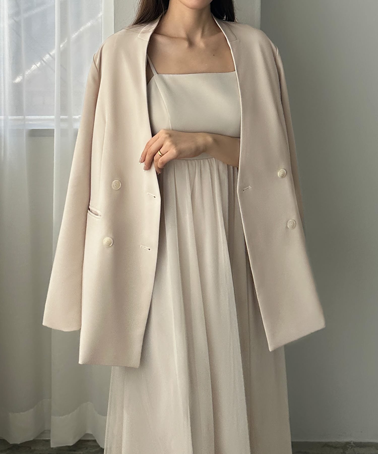 【ジュノア/JUNOAH】のlouere ノーカラージャケット インテリア・キッズ・メンズ・レディースファッション・服の通販 founy(ファニー) 　ファッション　Fashion　レディースファッション　Fashion for Women　アウター　Coat / Outerwear Collection　レディースジャケット・軽アウター　Jackets　ノーカラージャケット / シンプル上品コーデ　Collarless Jackets　ジャケット　Jacket, Outerwear　アイボリー|ID: prp329100004529371 ipo3291000000033900016