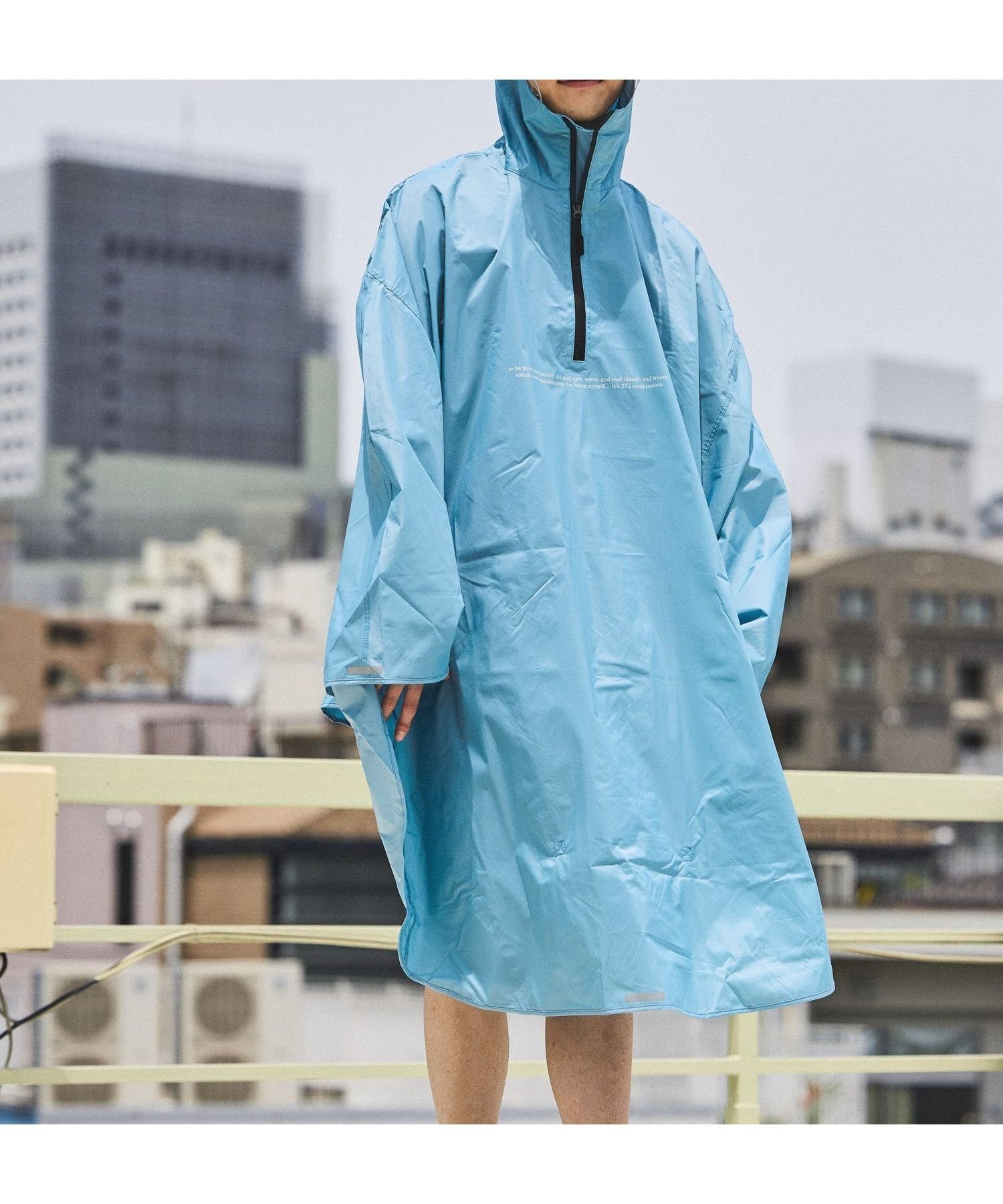 【ニコアンド/niko and】のオリジナルニコロゴ自転車レインポンチョ インテリア・キッズ・メンズ・レディースファッション・服の通販 founy(ファニー) 　ファッション　Fashion　レディースファッション　Ladies' Fashion Online　アウター　Coat Outerwear　ポンチョ　Ponchos　コーティング　Coating　傘　Umbrella　タンブラー　Tumbler　バランス　Balance　フィット　Fit　フロント　Front　ポンチョ　Poncho　ビジネス 仕事 通勤　Business　サックス85|ID: prp329100004529372 ipo3291000000032560737