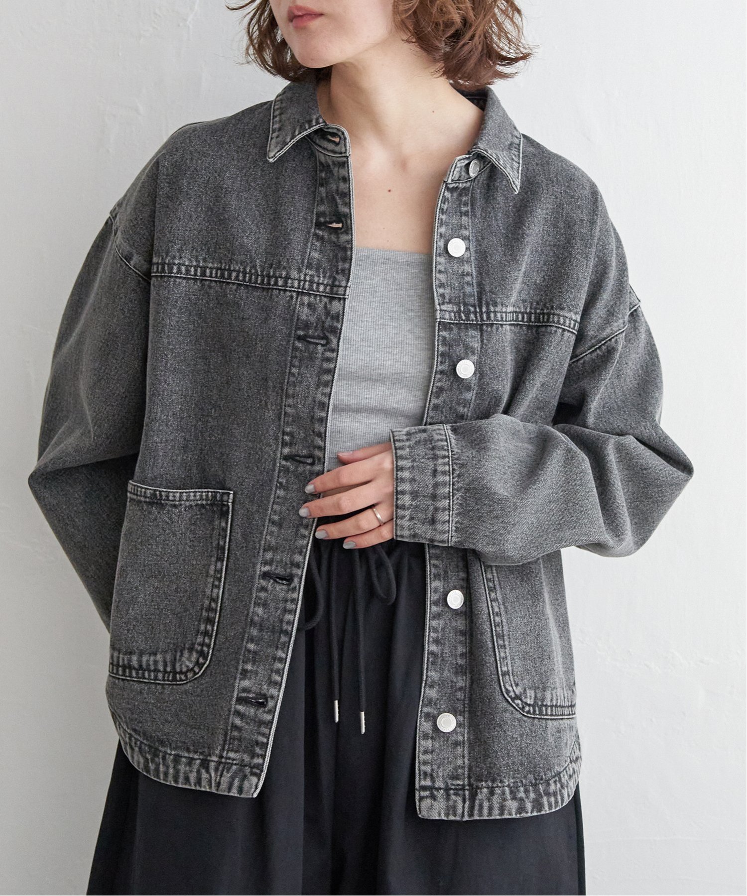 【ノッチ/notch】の【sweet web掲載】デニムシャツジャケット インテリア・キッズ・メンズ・レディースファッション・服の通販 founy(ファニー) 　雑誌掲載アイテム　Magazine Items　ファッション雑誌　Fashion Magazines　スウィート　Sweet　ファッション　Fashion　レディースファッション　WOMEN　アウター　Coat Outerwear　ジャケット　Jackets　インナー　Inner　キャミソール　Camisole　ジャケット　Jacket　デニム　Denim　ラウンド　Round　ロング　Long　雑誌　Magazine　ブラック|ID: prp329100004529383 ipo3291000000032024699