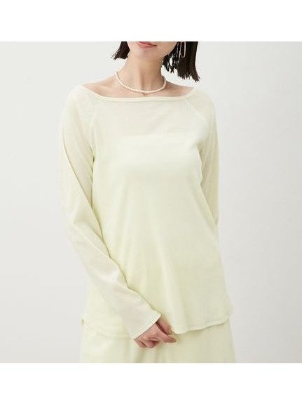 【ミラオーウェン/Mila Owen】の【セットアップ対応】フロッキーベロアボートネックトップス インテリア・キッズ・メンズ・レディースファッション・服の通販 founy(ファニー) 　ファッション　Fashion　レディースファッション　WOMEN　トップス・カットソー　Tops/Tshirt　ベロア　Velour　セットアップ　Setup　トップス　Tops　おすすめ　Recommend　シアー　Sheer　ショルダー　Shoulder　シンプル　Simple　スリーブ　Sleeve　セットアップ　Set Up　チュール　Tulle　ベロア　Velor　ロング　Long　ワンショル　One Shoulder　エレガント 上品　Elegant　人気　Popularity　今季　This Season　LIME[022]|ID: prp329100004529402 ipo3291000000032024776
