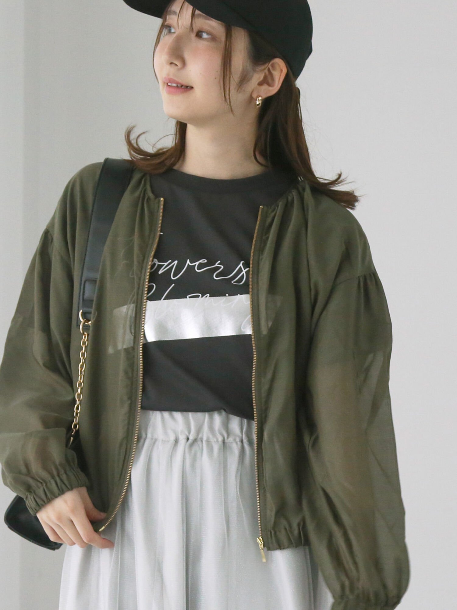 【テチチ/Te chichi】のノーカラーシアーブルゾン インテリア・キッズ・メンズ・レディースファッション・服の通販 founy(ファニー) 　ファッション　Fashion　レディースファッション　Ladies' Fashion Online　アウター　Coat Outerwear　ブルゾン　Blouson/Jackets　シアー　Sheer　シンプル　Simple　スマート　Smart　ハイネック　High Neck　バランス　Balance　ブルゾン　Blouson　カーキ|ID: prp329100004529404 ipo3291000000032610570