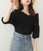 【ナチュラルクチュール/natural couture】の【WEB限定】アイレットカットレースクロスオフショルプルオーバー ブラック|ID: prp329100004529431 ipo3291000000032024892