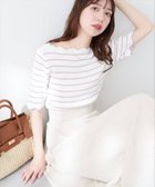 【ナチュラルクチュール/natural couture】の袖口配色スカラップ強撚ニット(5分袖) 人気、トレンドファッション・服の通販 founy(ファニー) ファッション Fashion レディースファッション WOMEN トップス・カットソー Tops/Tshirt ニット Knit Tops 2025年 2025 2025春夏・S/S Ss,Spring/Summer,2025 インナー Inner サロペット Overalls シンプル Simple スカラップ Scalloped thumbnail その他2|ID: prp329100004529442 ipo3291000000032024929