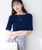【ナチュラルクチュール/natural couture】の袖口配色スカラップ強撚ニット(5分袖) 人気、トレンドファッション・服の通販 founy(ファニー) ファッション Fashion レディースファッション WOMEN トップス・カットソー Tops/Tshirt ニット Knit Tops 2025年 2025 2025春夏・S/S Ss,Spring/Summer,2025 インナー Inner サロペット Overalls シンプル Simple スカラップ Scalloped thumbnail ネイビー|ID: prp329100004529442 ipo3291000000032024932