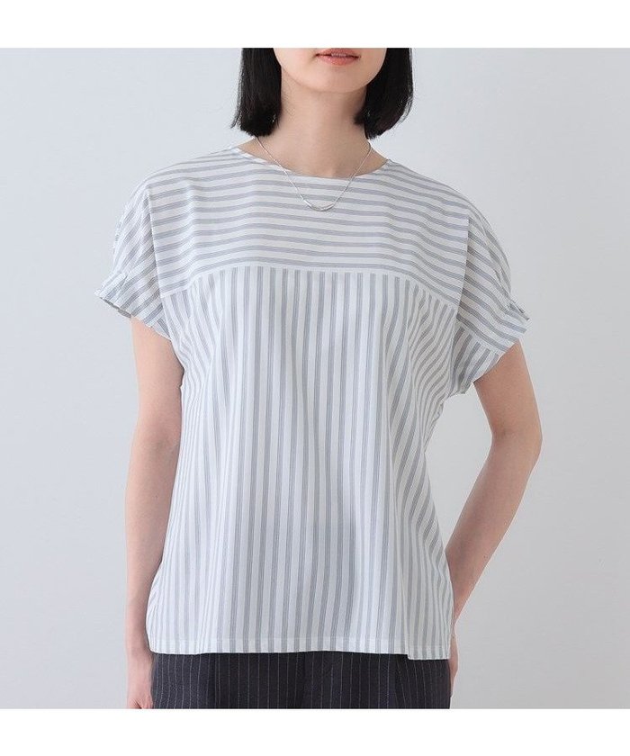 【インディヴィ/INDIVI】の春SALE!【洗える/ストライプ柄】袖タックブラウス インテリア・キッズ・メンズ・レディースファッション・服の通販 founy(ファニー) https://founy.com/ ファッション Fashion レディースファッション WOMEN トップス・カットソー Tops/Tshirt シャツ/ブラウス Shirts/Blouses インナー Inner カットソー Cut And Sew コンパクト Compact ジャケット Jacket ジャージ Jersey ストライプ Stripe センター Center ボトム Bottom 人気 Popularity 夏 Summer 春 Spring 洗える Washable ビジネス 仕事 通勤 Business |ID: prp329100004529444 ipo3291000000032024940