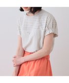 【インディヴィ/INDIVI】の春SALE!【洗える/ストライプ柄】袖タックブラウス ベージュ|ID: prp329100004529444 ipo3291000000032024942