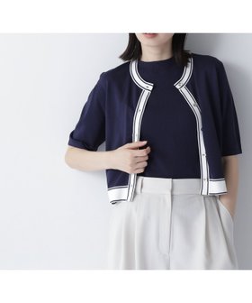 【ナチュラル ビューティー ベーシック/NATURAL BEAUTY BASIC】 ボトルネックバイカラーアンサンブル人気、トレンドファッション・服の通販 founy(ファニー) ファッション Fashion レディースファッション Ladies' Fashion Online トップス・カットソー Tops/Tshirt アンサンブル Knit Ensemble おすすめ Recommend アンサンブル Ensemble インナー Inner カーディガン Cardigan コンパクト Compact ノースリーブ No Sleeve 半袖 Short Sleeve |ID:prp329100004529447