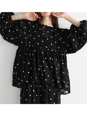 【ヴァン/Vin】のフラワージャガードシアードットブラウス 人気、トレンドファッション・服の通販 founy(ファニー) ファッション Fashion レディースファッション WOMEN トップス・カットソー Tops/Tshirt シャツ/ブラウス Shirts/Blouses シンプル Simple ドット Dot バランス Balance パイピング Piping フェミニン Feminine フラワー Flower ペプラム Peplum モチーフ Motif 切替 Switching |ID:prp329100004529836