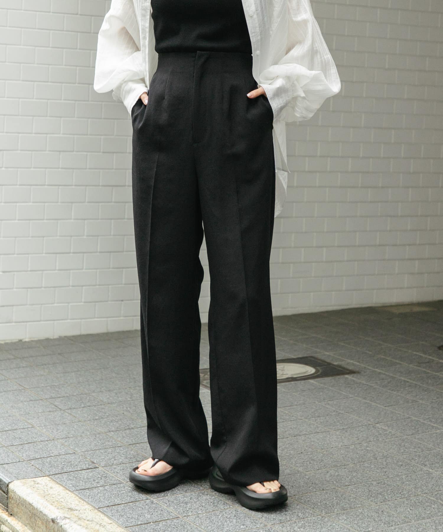 【センスオブプレイス/SENSE OF PLACE by URBAN RESEARCH】の『UR TECH DRYLUXE』リネンライクワイドパンツ インテリア・キッズ・メンズ・レディースファッション・服の通販 founy(ファニー) 　ファッション　Fashion　レディースファッション　WOMEN　パンツ　Pants　吸水　Water Absorption　センター　Center　ワイド　Wide　S/S・春夏　Ss・Spring/Summer　夏　Summer　エレガント 上品　Elegant　2025年　2025　2025春夏・S/S　Ss,Spring/Summer,2025　BLACK|ID: prp329100004529906 ipo3291000000032027212