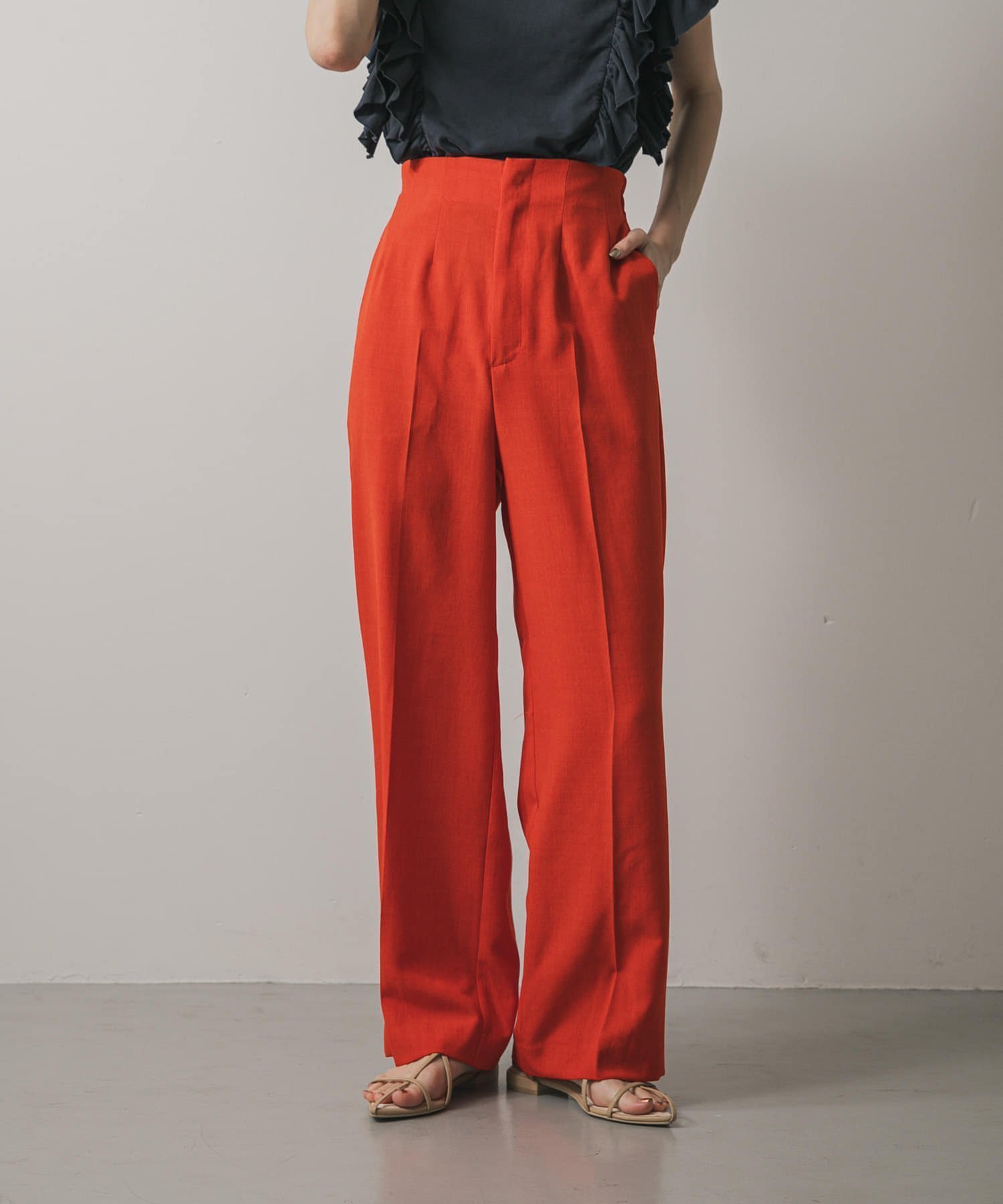 【センスオブプレイス/SENSE OF PLACE by URBAN RESEARCH】の『UR TECH DRYLUXE』リネンライクワイドパンツ インテリア・キッズ・メンズ・レディースファッション・服の通販 founy(ファニー) 　ファッション　Fashion　レディースファッション　Fashion for Women　パンツ　Pants & Trousers　吸水　Absorbent, Quick-Dry　セットアップ　Set-Up, Coordinated Outfit　センター　Center, Center Line　ワイド　Wide, Wide Fit　S/S・春夏　SS, Spring/Summer, Warm Season　おすすめ　Recommended / Our Picks　夏　Summer　エレガント 上品　Elegant　2025年　2025　2025春夏・S/S　Spring/Summer 2025 SS25　RED|ID: prp329100004529906 ipo3291000000033086523