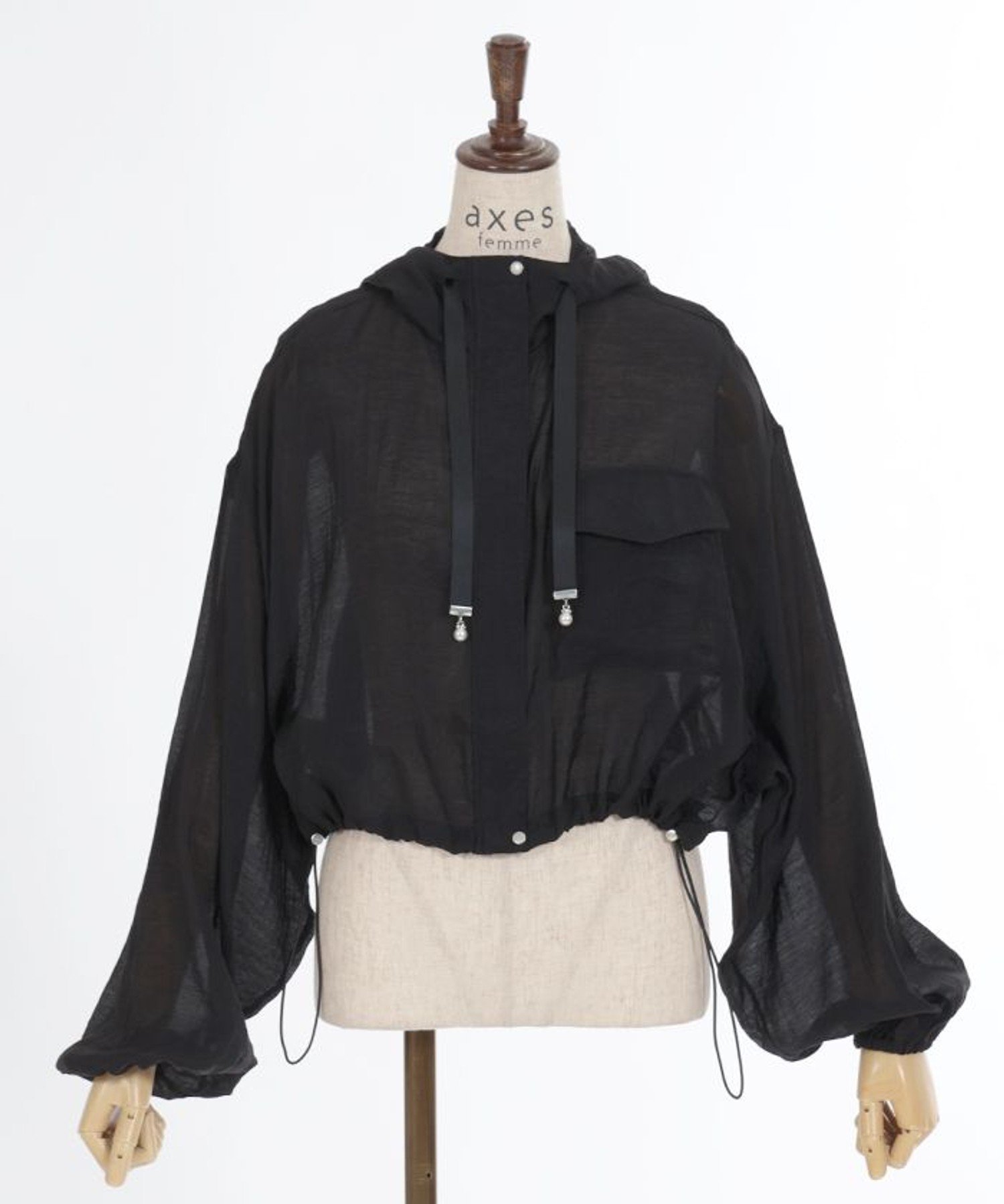 【アクシーズファム/axes femme】のポケット付シアーパーカー インテリア・キッズ・メンズ・レディースファッション・服の通販 founy(ファニー) 　ファッション　Fashion　レディースファッション　WOMEN　トップス・カットソー　Tops/Tshirt　パーカ　Sweats　シアー　Sheer　スタイリッシュ　Stylish　トレンド　Trend　ポケット　Pocket　今季　This Season　夏　Summer　黒|ID: prp329100004529928 ipo3291000000032261621