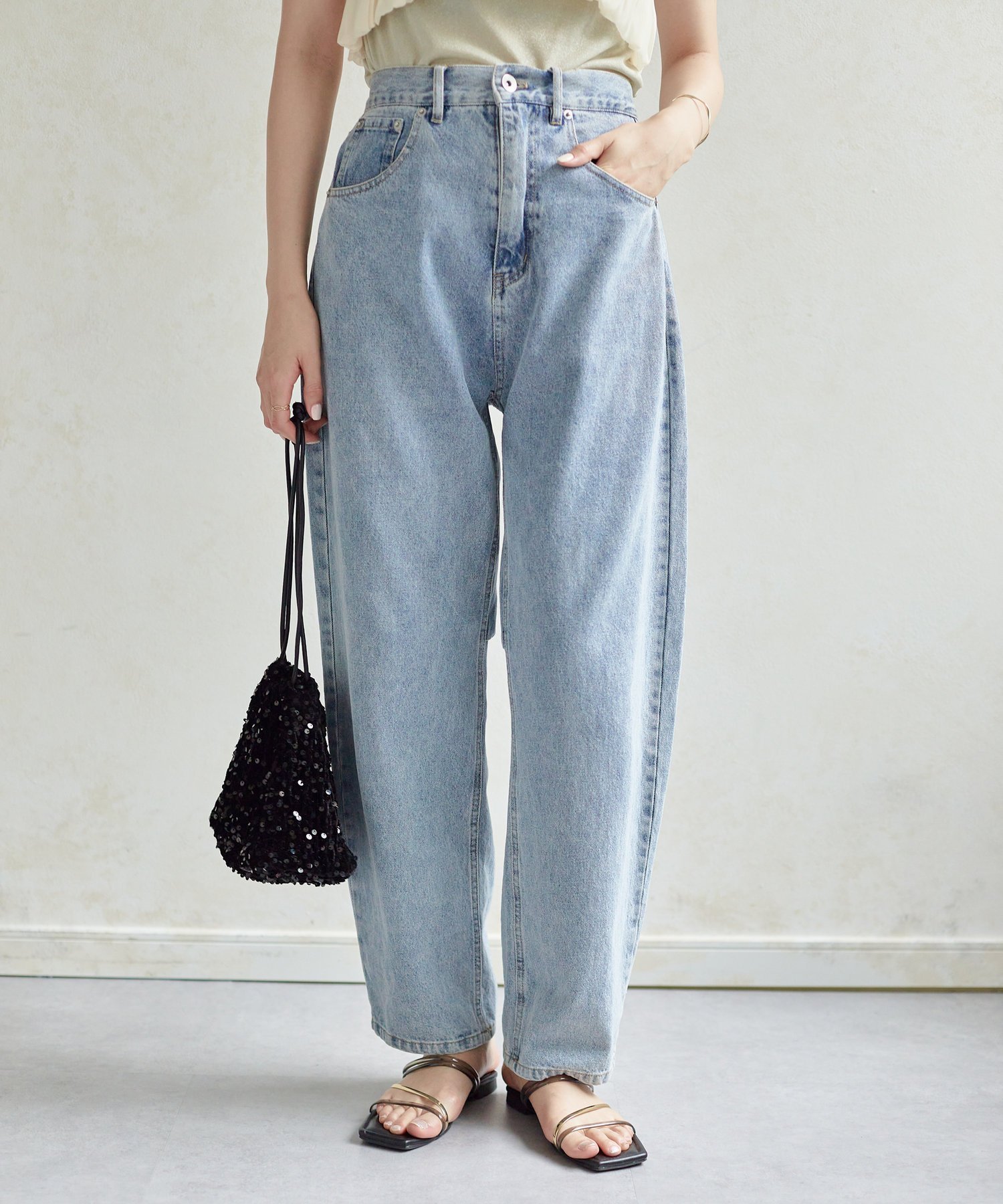 【ゼヴォン/Thevon】の【新色追加】カーブデニムパンツ 人気、トレンドファッション・服の通販 founy(ファニー) 　ファッション　Fashion　レディースファッション　WOMEN　パンツ　Pants　デニムパンツ　Denim Pants　おすすめ　Recommend　シンプル　Simple　ジーンズ　Jeans　デニム　Denim　トレンド　Trend　リブニット　Rib Knit　ワイド　Wide　 other-1|ID: prp329100004529930 ipo3291000000032027302
