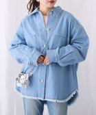 【チャオパニックティピー/CIAOPANIC TYPY】の【2025年S/S新作】フリンジデニムオーバーシャツジャケット サックスブルー|ID: prp329100004529933 ipo3291000000032647934