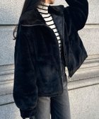 【ジュノア/JUNOAH】の2wayカラージップ中綿ファーコート ブラック|ID: prp329100004529987 ipo3291000000032027550