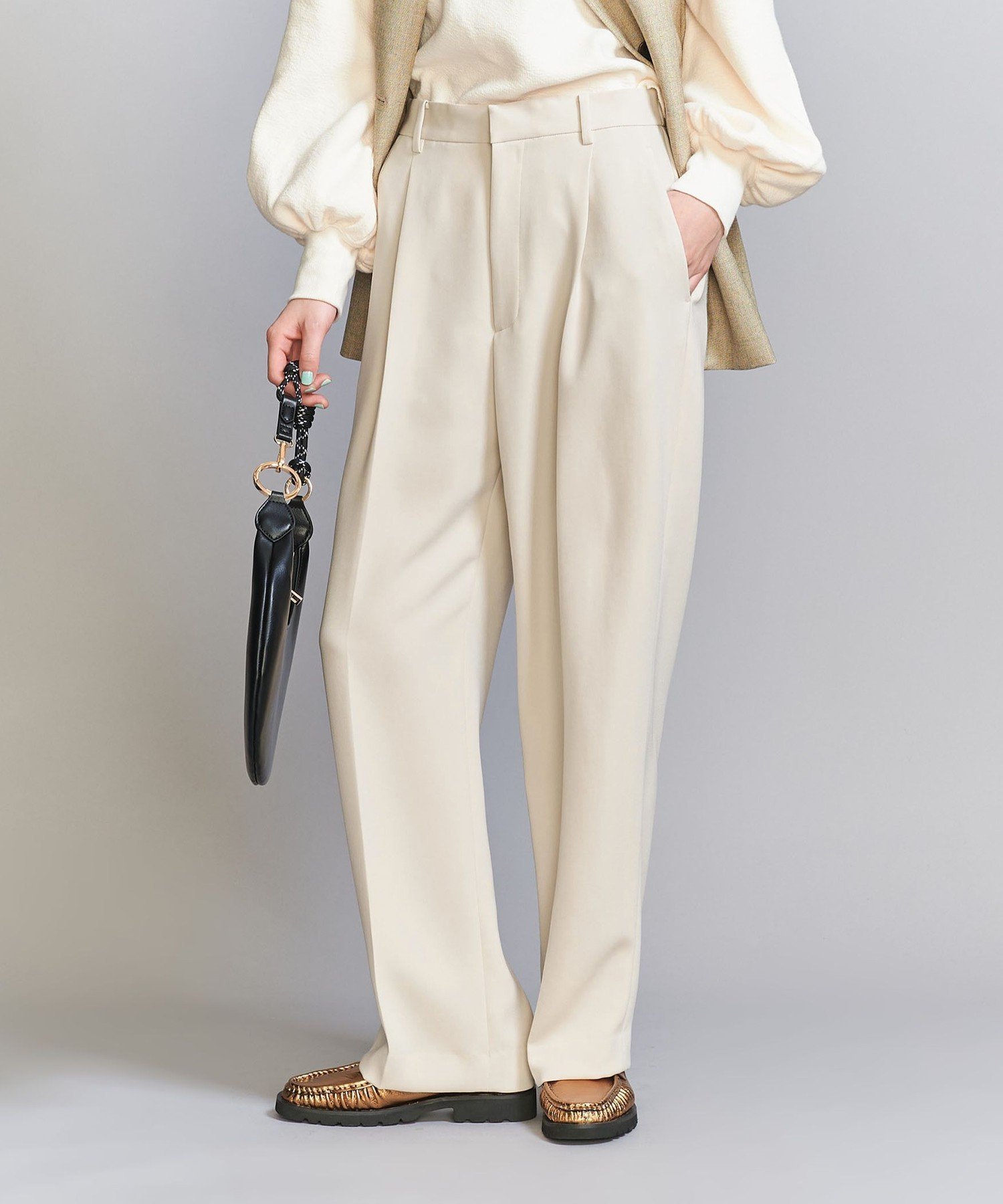 【ビューティ&ユース ユナイテッドアローズ/BEAUTY&YOUTH / UNITED ARROWS】のタックワイドストレート パンツ インテリア・キッズ・メンズ・レディースファッション・服の通販 founy(ファニー) 　ファッション　Fashion　レディースファッション　Ladies' Fashion Online　パンツ　Pants　秋　Autumn/Fall　ストレート　Straight　スマート　Smart　センター　Center　とろみ　Thickness　ダブル　Double　トレンド　Trend　定番　Standard　人気　Popularity　ボトム　Bottom　リラックス　Relax　ルーズ　Loose　ワイド　Wide　おすすめ　Recommend　NATURAL|ID: prp329100004529992 ipo3291000000032629088