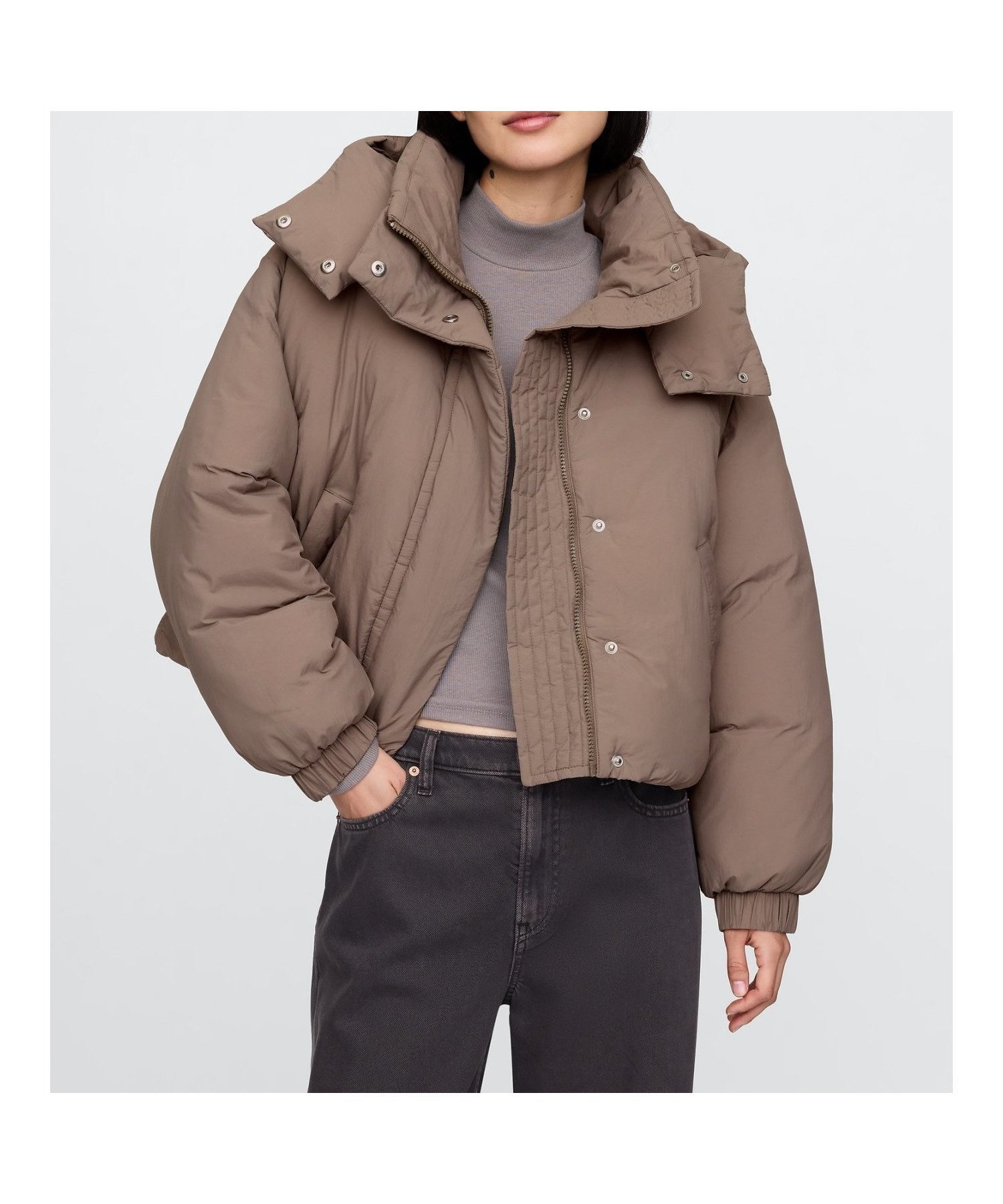 【ギャップ/GAP】のクロップド デュベ ラップ パファージャケット インテリア・キッズ・メンズ・レディースファッション・服の通販 founy(ファニー) 　ファッション　Fashion　レディースファッション　WOMEN　アウター　Coat Outerwear　ジャケット　Jackets　クラシック　Classic　クロップド　Cropped　ショート　Short　ストレート　Straight　フィット　Fit　フロント　Front　モックネック　Mock Neck　ラップ　Wrap　長袖　Long Sleeve　PLYMOUTH_ROCK|ID: prp329100004529994 ipo3291000000032027582