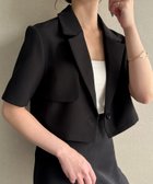 【ジュノア/JUNOAH】の半袖ショートテーラードジャケット ブラック|ID: prp329100004530000 ipo3291000000032693078