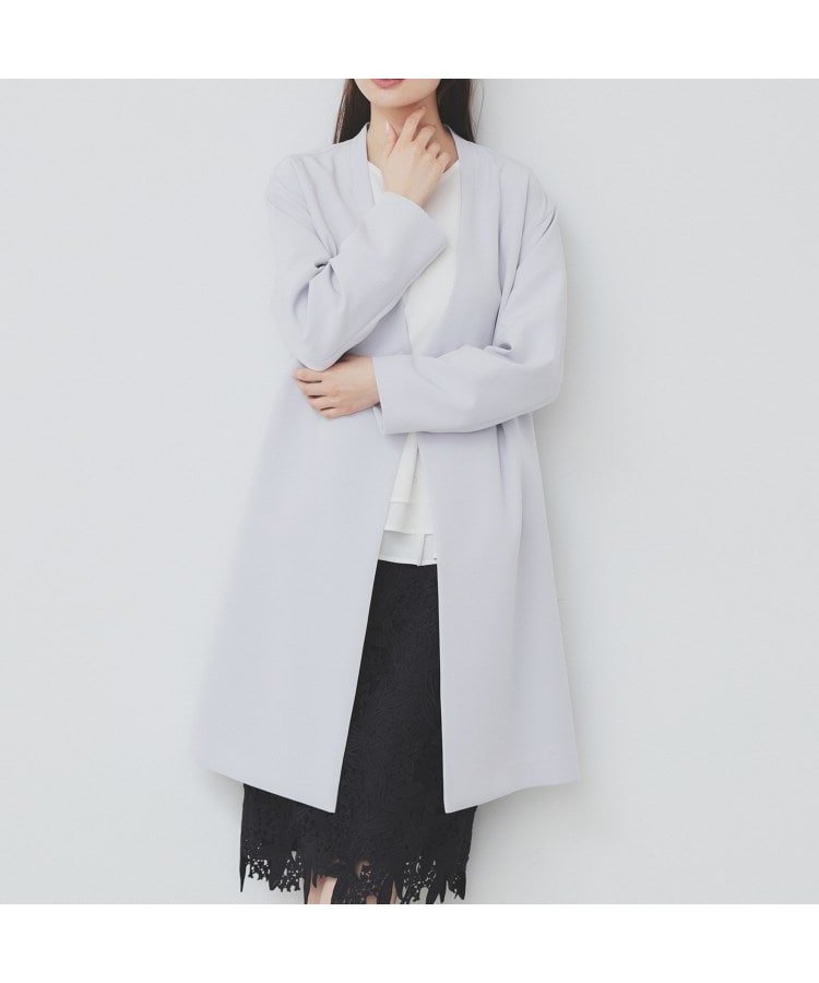 【インデックス/INDEX】のストレッチノーカラーコート【洗濯機洗い可/イージーアイロン】 人気、トレンドファッション・服の通販 founy(ファニー) 　ファッション　Fashion　レディースファッション　WOMEN　アウター　Coat Outerwear　コート　Coats　シンプル　Simple　ストレッチ　Stretch　ダブル　Double　フロント　Front　ポケット　Pocket　エレガント 上品　Elegant　 other-1|ID: prp329100004530029 ipo3291000000032027722