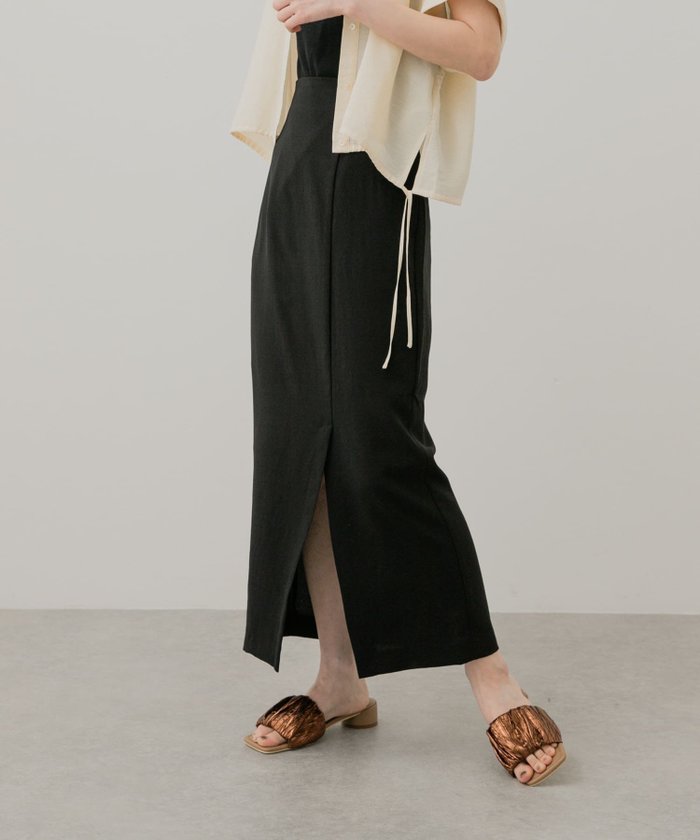 【センスオブプレイス/SENSE OF PLACE by URBAN RESEARCH】の『UR TECH DRYLUXE』リネンライクスリットタイトスカート インテリア・キッズ・メンズ・レディースファッション・服の通販 founy(ファニー) https://founy.com/ ファッション Fashion レディースファッション WOMEN スカート Skirt 2025年 2025 2025春夏・S/S Ss,Spring/Summer,2025 おすすめ Recommend カットソー Cut And Sew コンパクト Compact エレガント 上品 Elegant 吸水 Water Absorption 夏 Summer S/S・春夏 Ss・Spring/Summer |ID: prp329100004530050 ipo3291000000032027807
