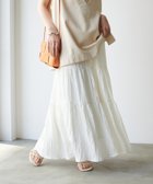 【ディスコート/Discoat】の【サイズ展開あり】サテンワッシャーボリュームティアードスカート《WEB限定》 ホワイト|ID: prp329100004530051 ipo3291000000032027826