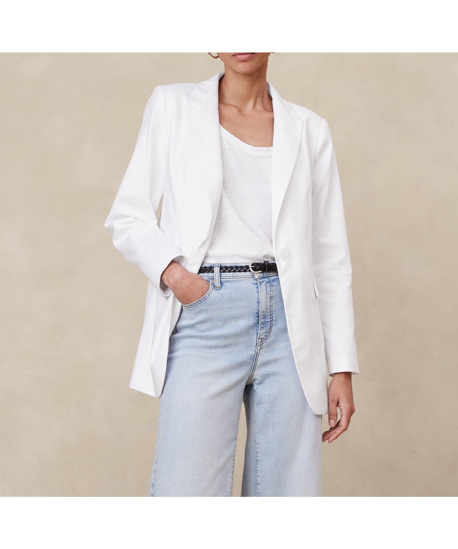 【バナナリパブリック ファクトリーストア/BANANA REPUBLIC FACTORY STORE】のBANANA REPUBLIC FACTORY STORE リネンブレンドブレザー 人気、トレンドファッション・服の通販 founy(ファニー) 　ファッション　Fashion　レディースファッション　Ladies' Fashion Online　デニム　Denim　ボーダー　Border　 other-1|ID: prp329100004530068 ipo3291000000032610503
