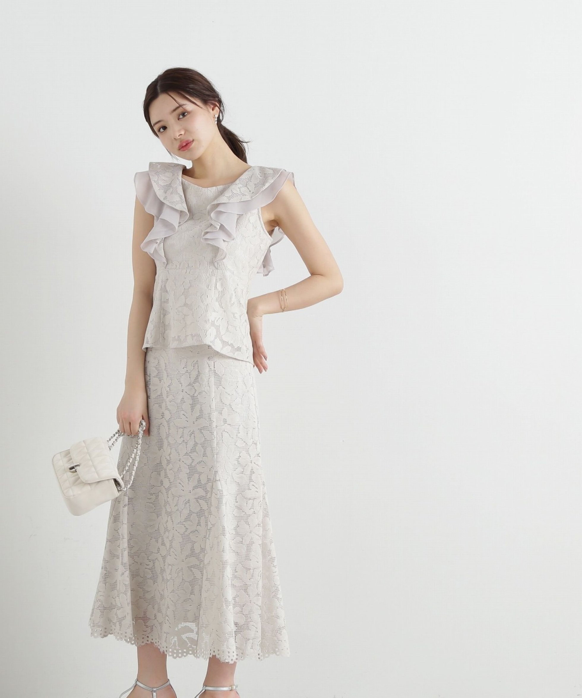 【プロポーション ボディドレッシング/PROPORTION BODY DRESSING】のメッシュレースマーメイドスカート インテリア・キッズ・メンズ・レディースファッション・服の通販 founy(ファニー) 　ファッション　Fashion　レディースファッション　WOMEN　スカート　Skirt　おすすめ　Recommend　フェミニン　Feminine　メッシュ　Mesh　レース　Race　ベージュ|ID: prp329100004530072 ipo3291000000032027921